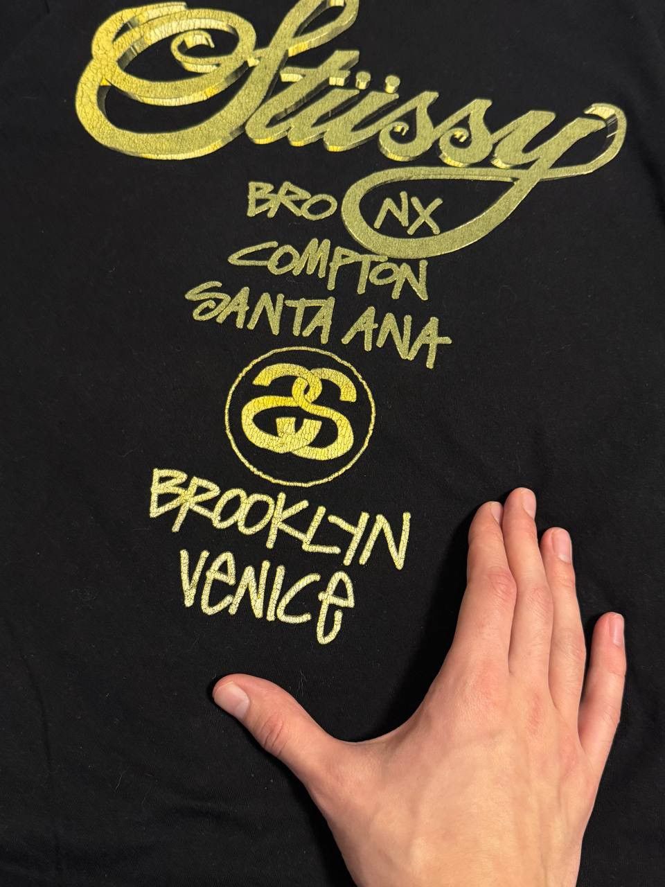 Stussy Vintage Stussy Y2K 3D-logo t-shirt black green size M Size US M / EU 48-50 / 2 - 10 Thumbnail