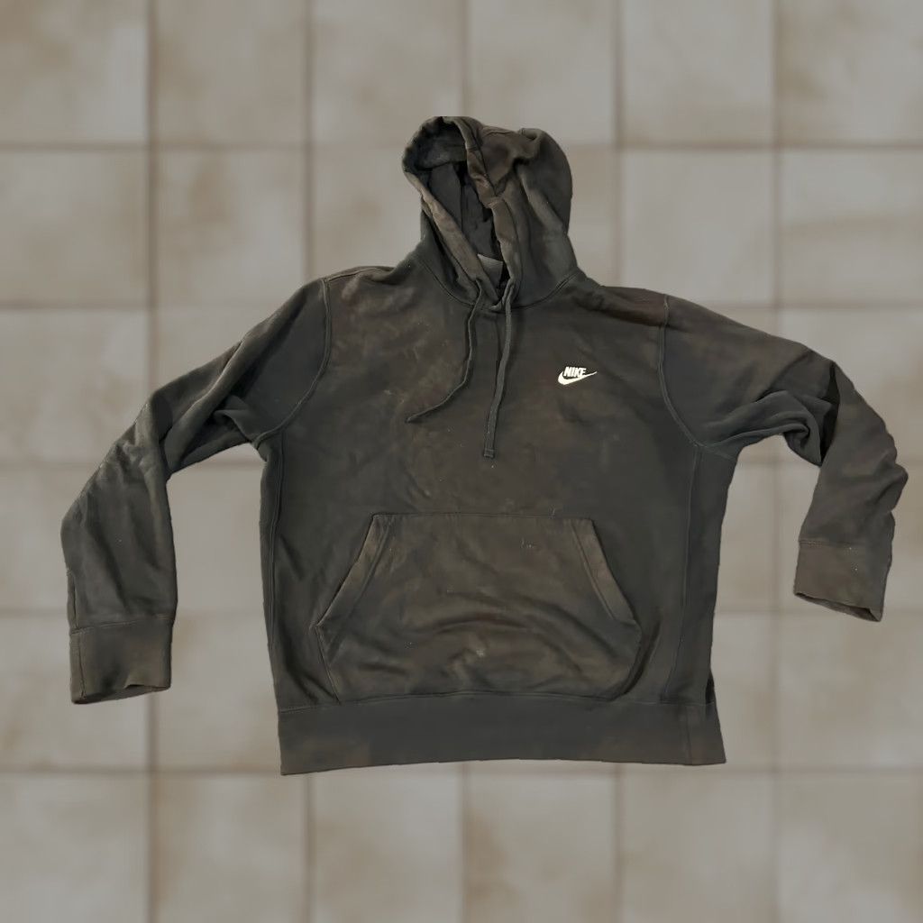 Nike Nike Hoodie Mens M Black Swoosh Logo Hooded Pullover Crew Neck Sweatshirt Graphic Print Pockets Sports Nike Sportswear Regular Fit Size US M / EU 48-50 / 2 - 1 Thumbnail