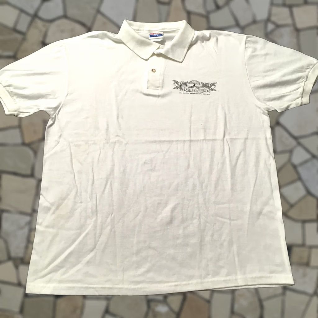 Hanes VINTAGE White Polo Shirt Mens Size L USA 50/50 Size US L / EU 52-54 / 3 - 1 Thumbnail