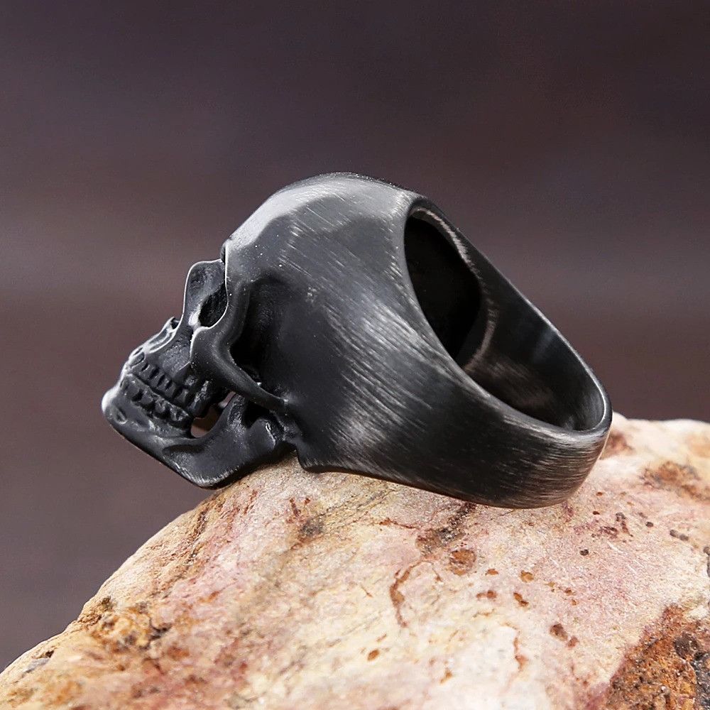 Vintage Gothic Stainless Steel Skull Ring Size ONE SIZE - 5 Thumbnail