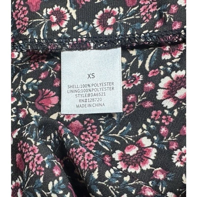 Other Miami Black Floral Print Faux Wrap Tie Maxi Dress Womens XS Size XS / US 0-2 / IT 36-38 - 11 Thumbnail
