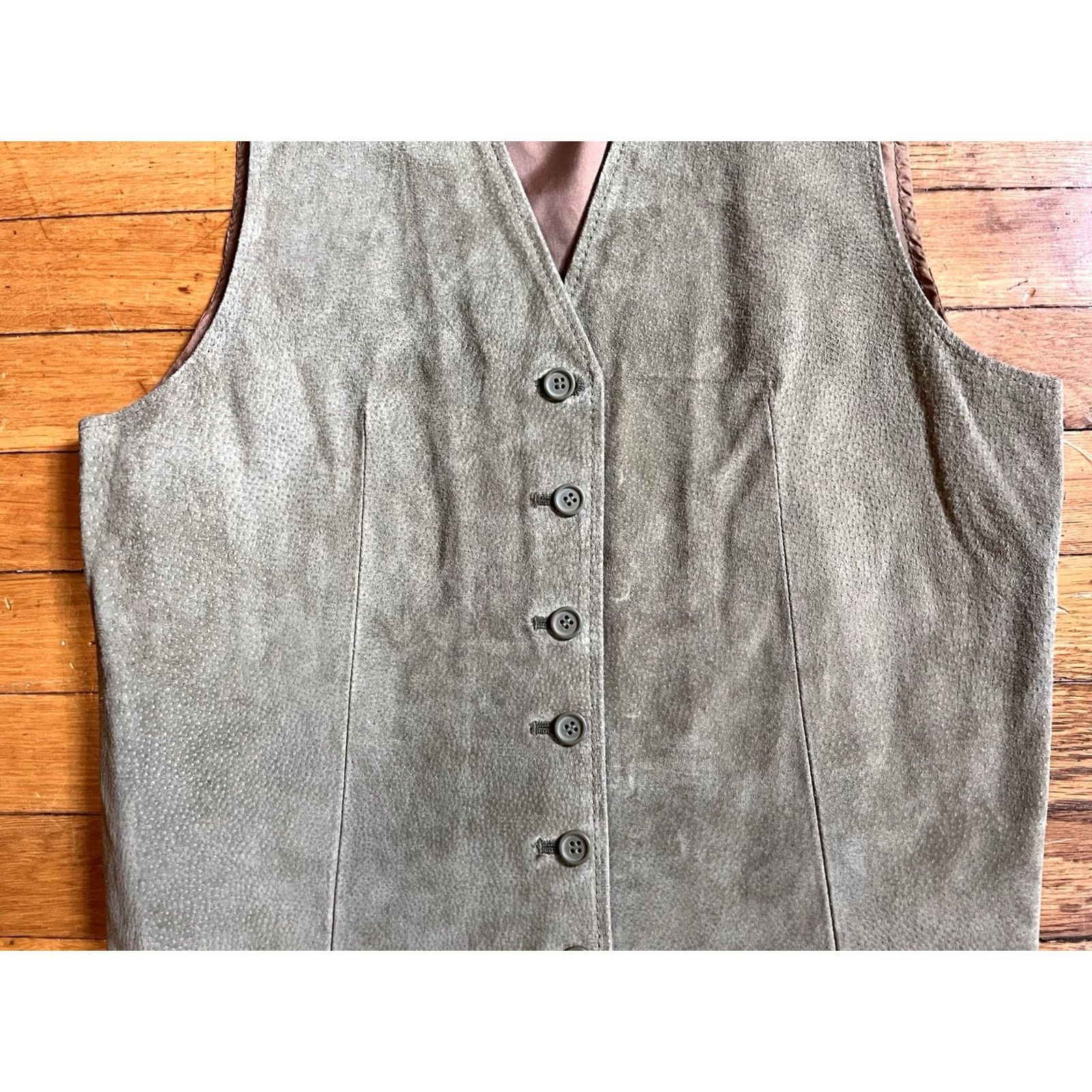 Vintage VINTAGE Cambridge Dry Goods Suede Leather Vest Womens M Tan Size M / US 6-8 / IT 42-44 - 3 Thumbnail