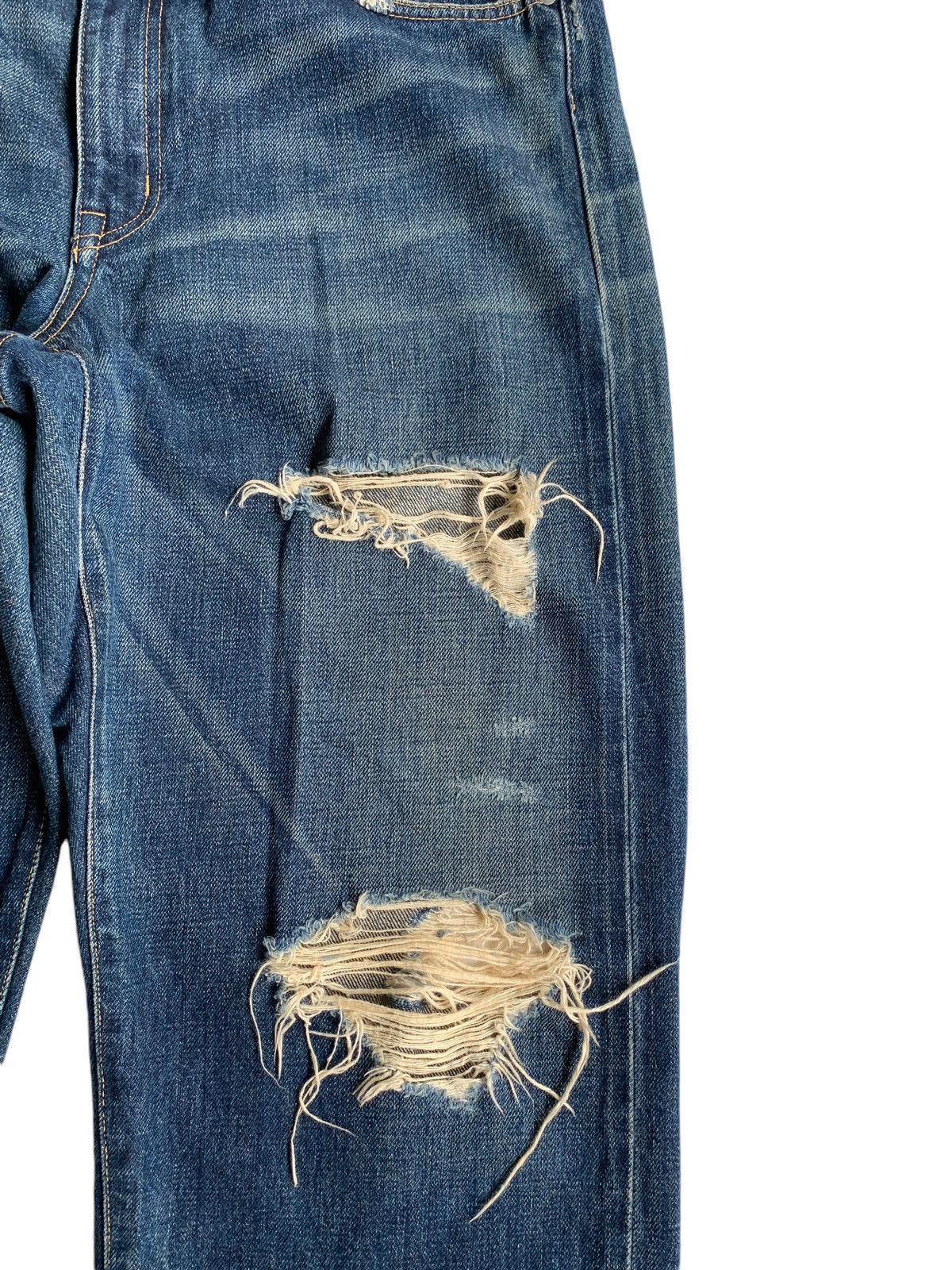 Japanese Brand × Kapital × Vintage Whiz Limited Japanese Ripped Selvedge Distressed Denim Size US 35 - 15 Thumbnail