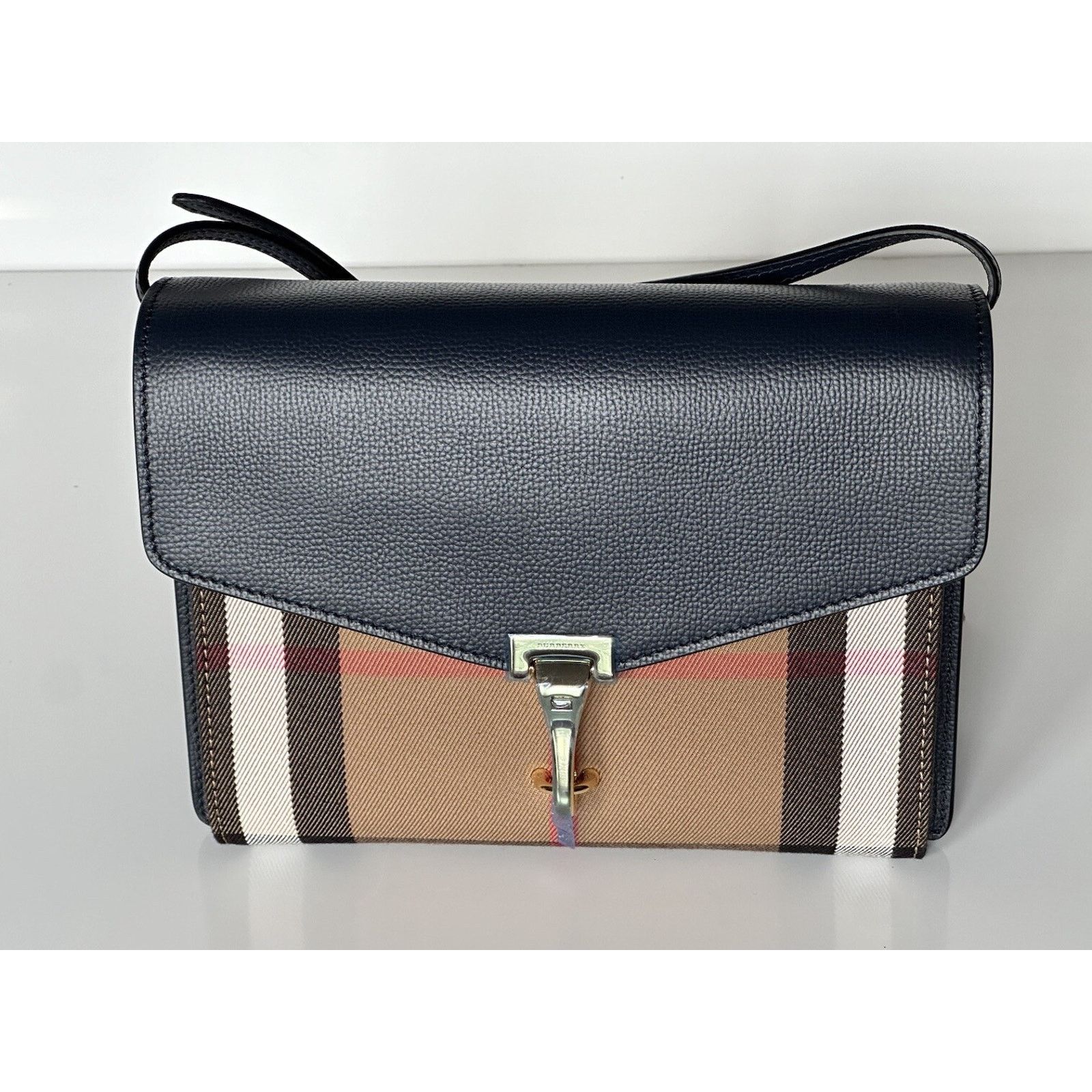 Burberry Burberry Small Macken House Check Derby Bag Blue 39972051 Size ONE SIZE - 3 Thumbnail
