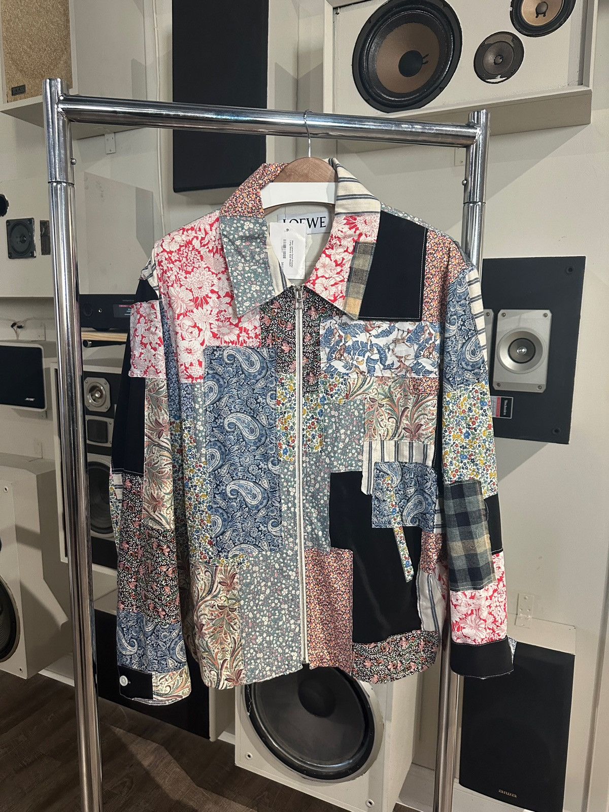 Loewe Loewe Asymmetrical Striped Patchwork Wrinkled Shirt | Grailed
