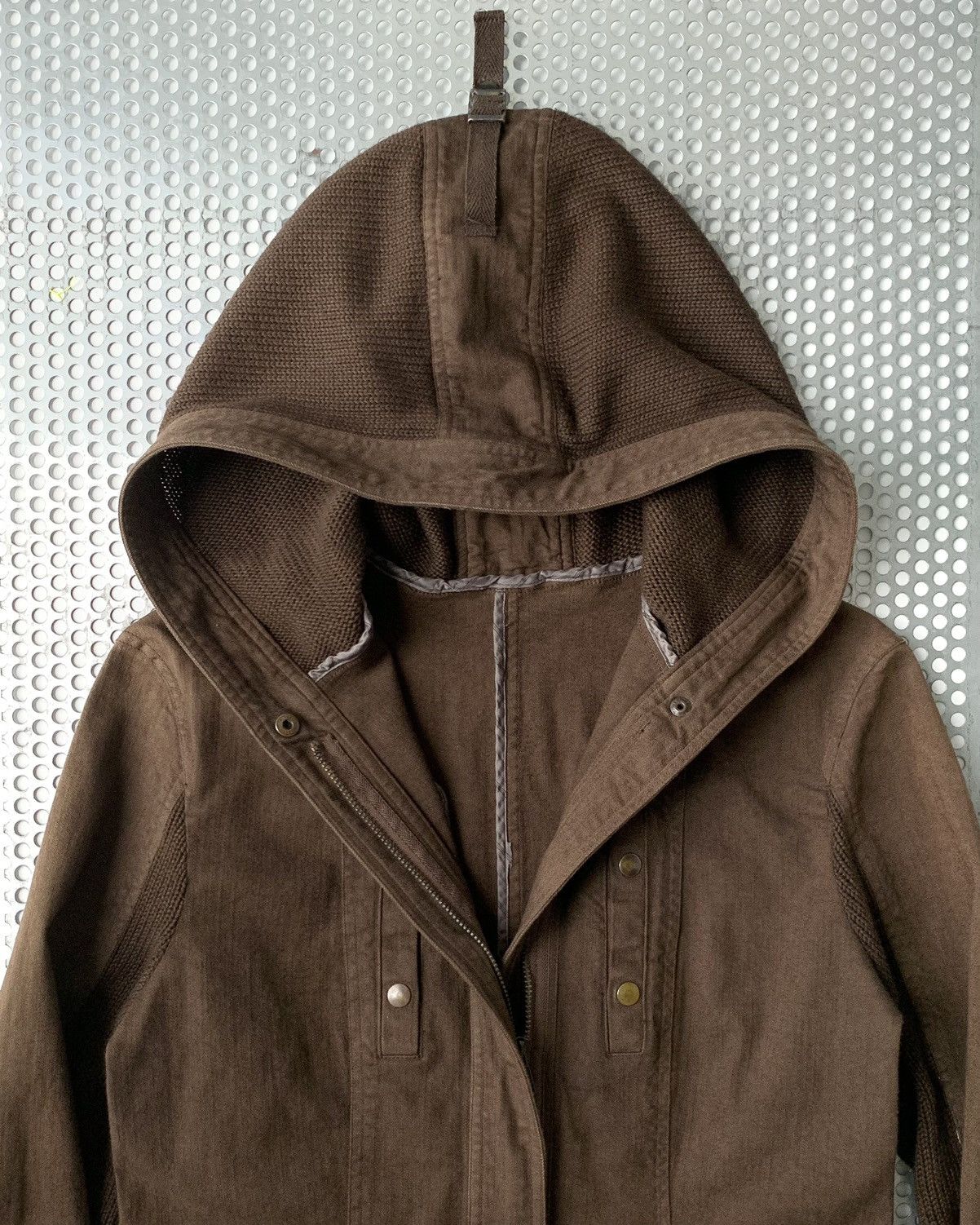 Le Grande Bleu (L.G.B.) 2000S PASSIONE Hybrid Utility Knit-Hood Jacket Size US M / EU 48-50 / 2 - 4 Thumbnail