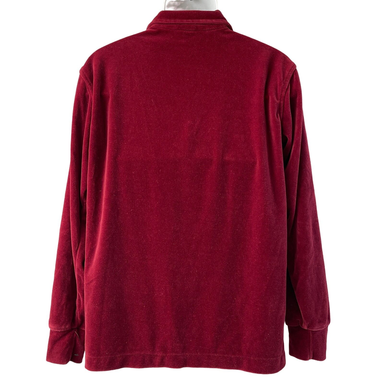 Vintage VINTAGE 70s Mervyn's Velour Long Sleeve Polo Shirt Size L Size US L / EU 52-54 / 3 - 3 Thumbnail