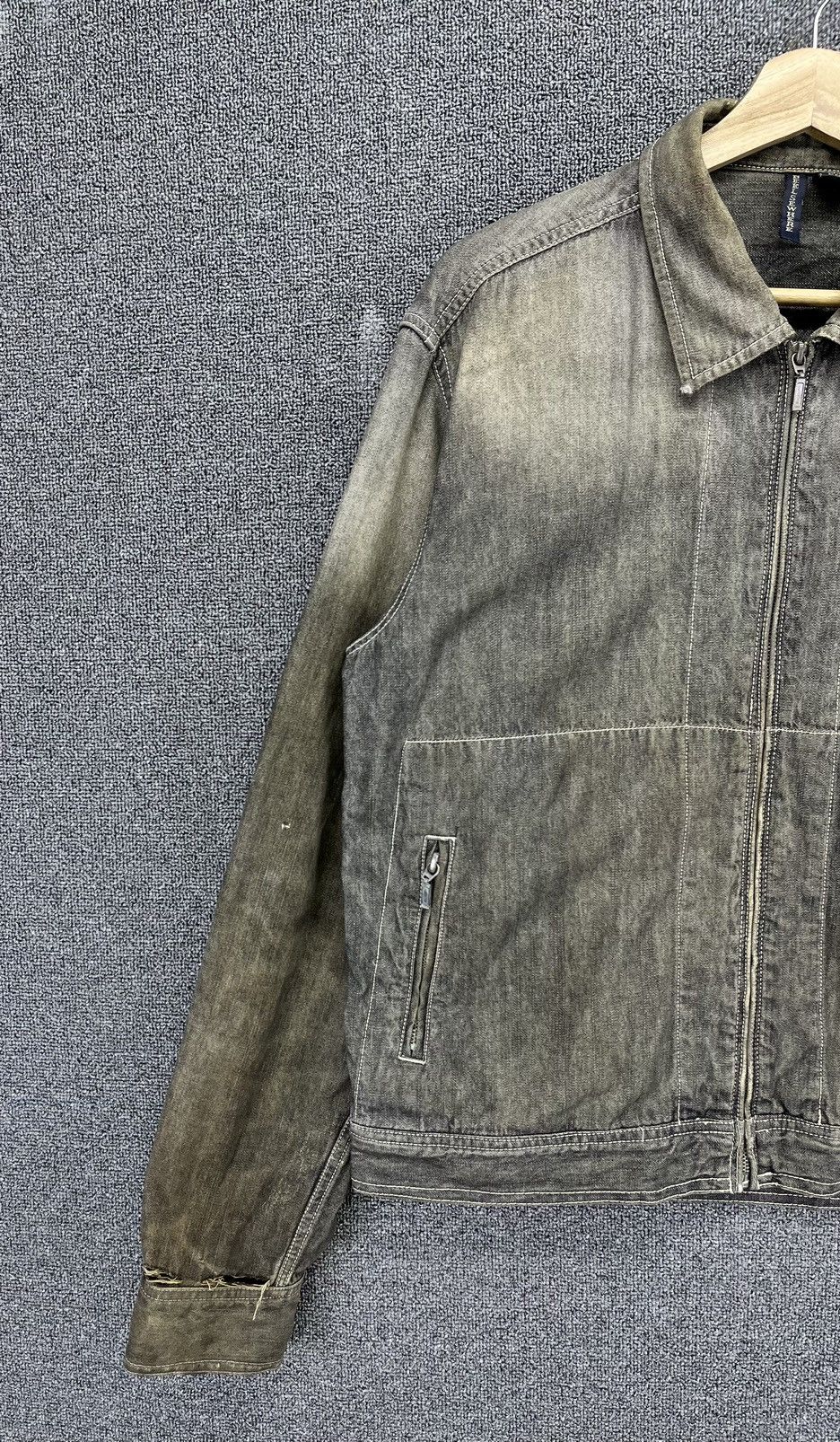Japanese Brand Vintage Beelse Where Japanese Denim Trashed Zip Up Jacket Size US L / EU 52-54 / 3 - 3 Thumbnail