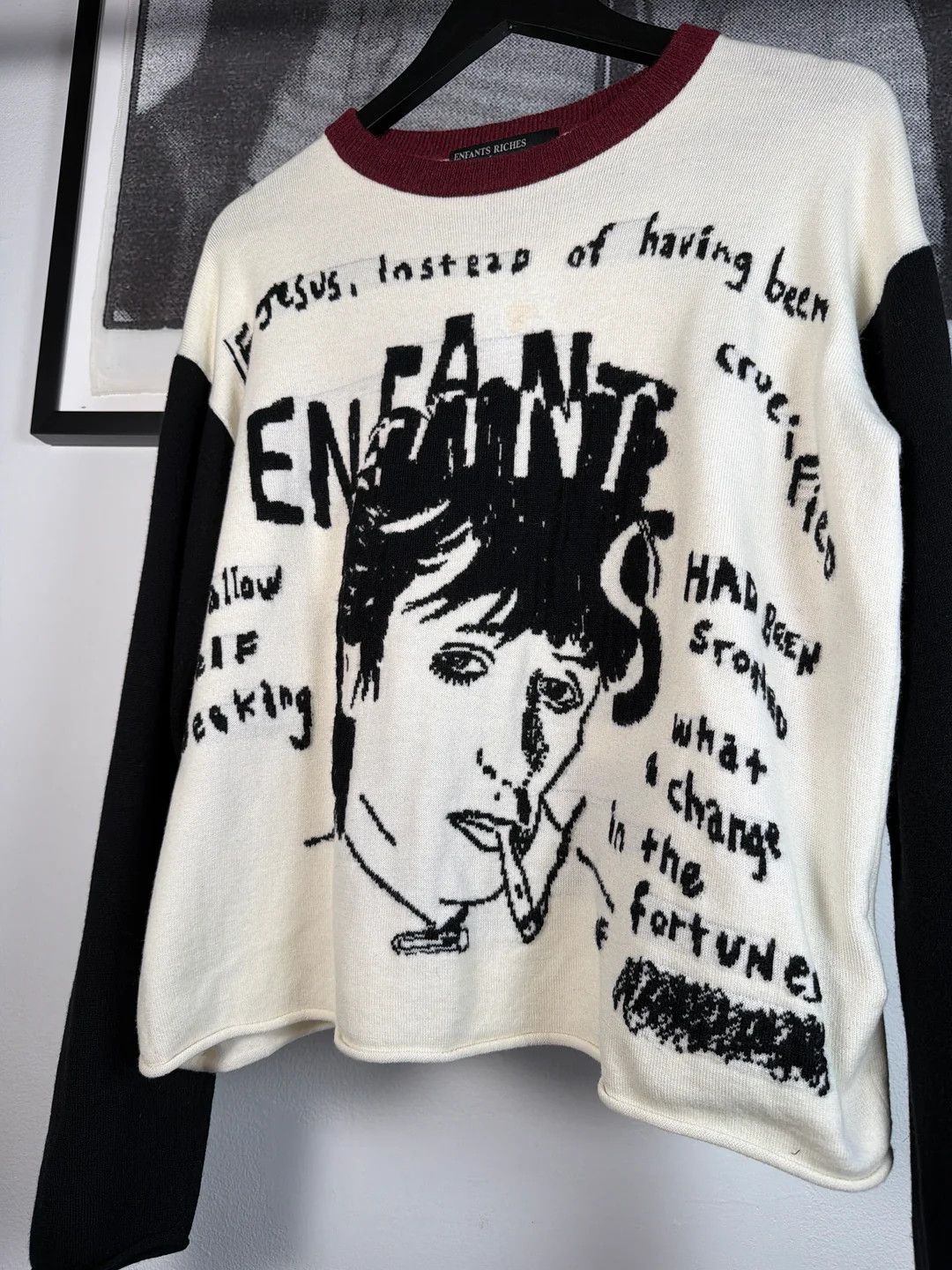 Enfants Riches Deprimes 🚭 GRAIL 🚭 ERD x LORO PIANA FW 2022 "IF JESUS..." SWEATER Size US S / EU 44-46 / 1 - 3 Thumbnail