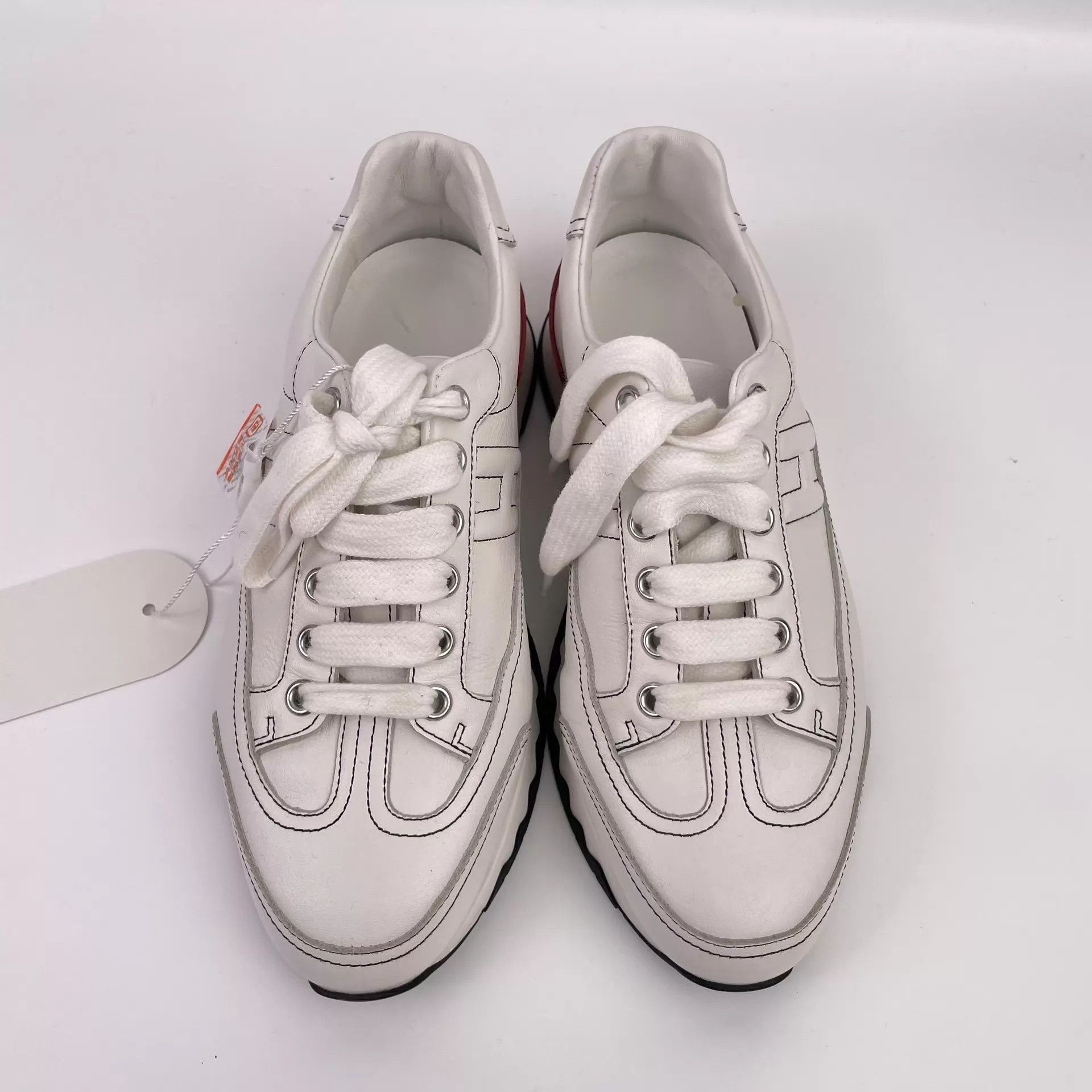 Hermes Hermès White Leather Sneakers Size 35 Size US 4.5 / IT 34.5 - 2 Thumbnail