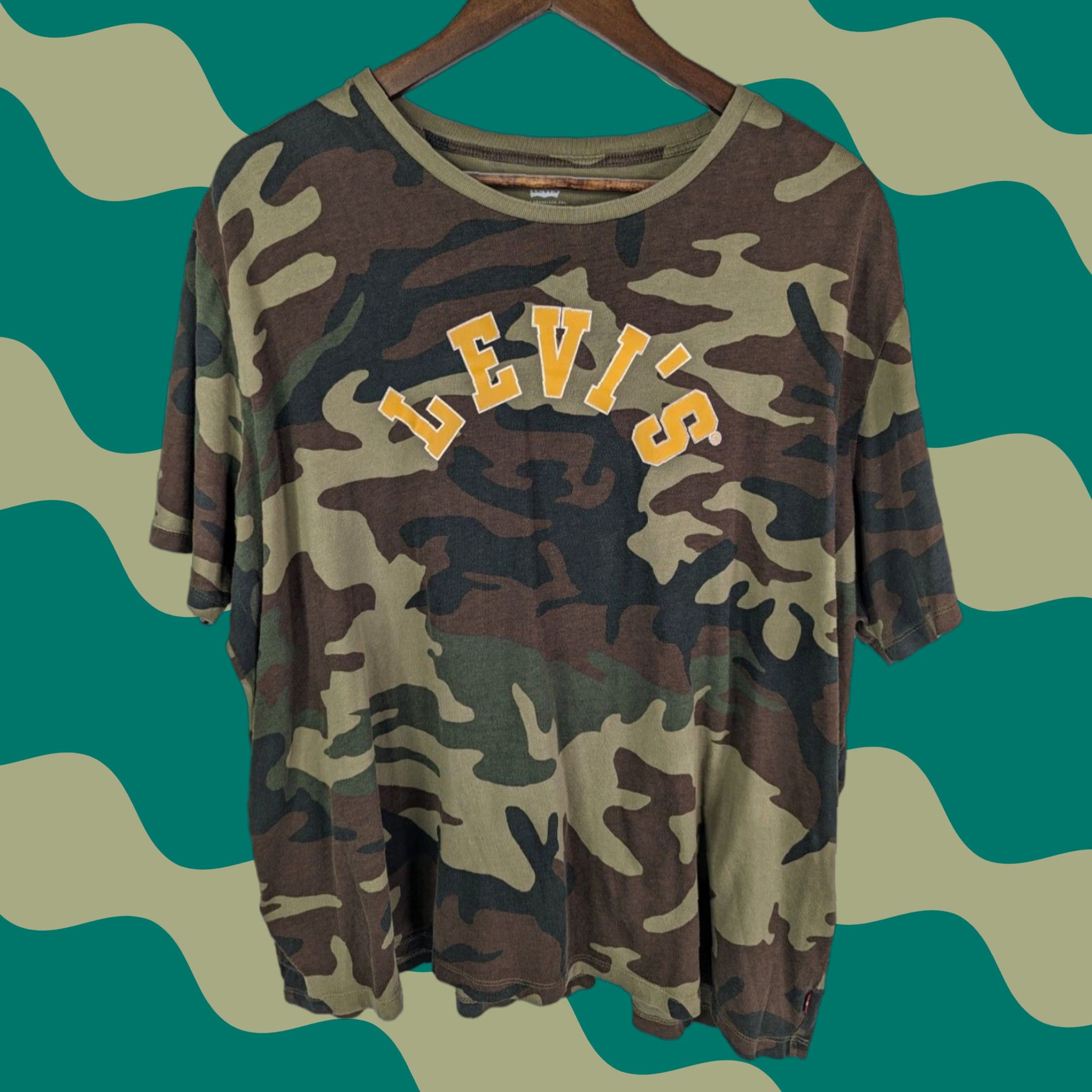 Levi's Levi's Tee Shirt T 2XL Men's Camouflage Short Sleeve Athletic Casual Crew Neck Logo Green Size US XXL / EU 58 / 5 - 1 Thumbnail