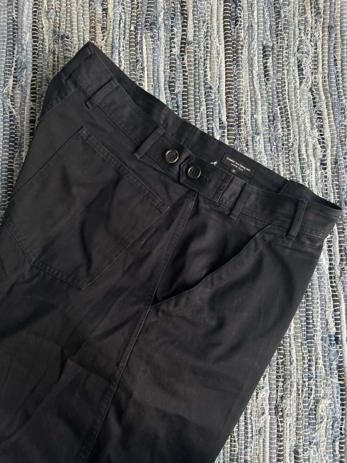 SS93 CdG Homme + Side Button Drop Crotch Baggy Khakis Pants