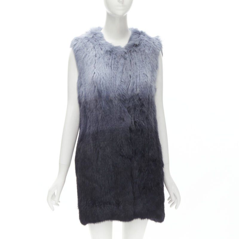 Theory THEORY rabbit fur gradient blue fur vest jacket S Size S / US 4 / IT 40 - 1 Thumbnail