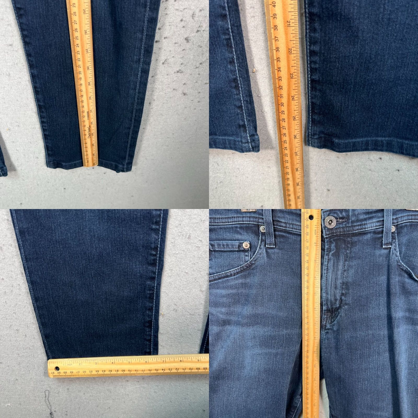 Vintage AG Adriano Goldschmied Tellis Slim Jeans Dark Wash Denim 33 Mens Size 33 Blue 5-Pocket Straight Rise Mid Vintage No Size US 33 - 8 Thumbnail