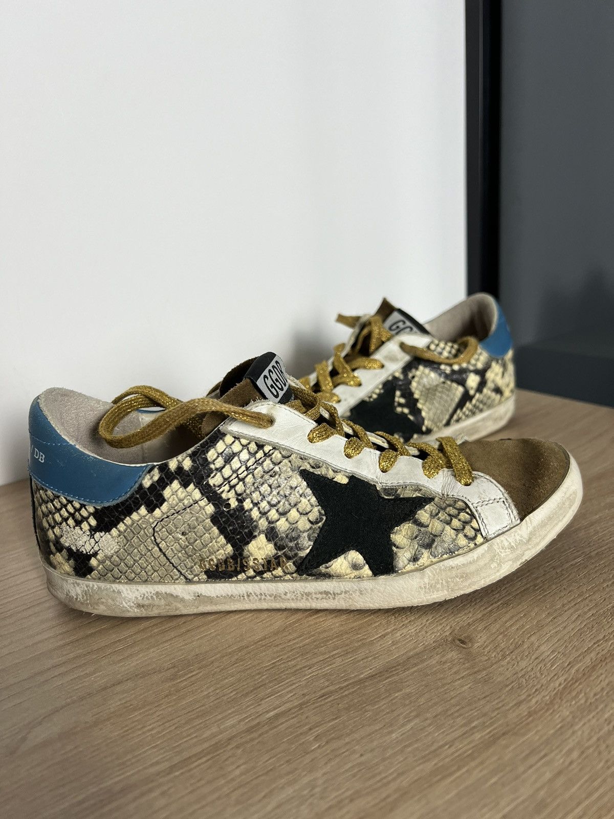 image of Golden Goose / Db Superstar Snake Print Limited Sneakers in Brown, Women's (Size 7)