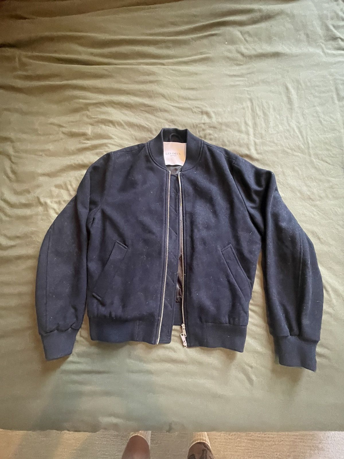 Les Deux Les Deux Navy Mitch Wool Bomber Jacket Size US S / EU 44-46 / 1 - 2 Thumbnail