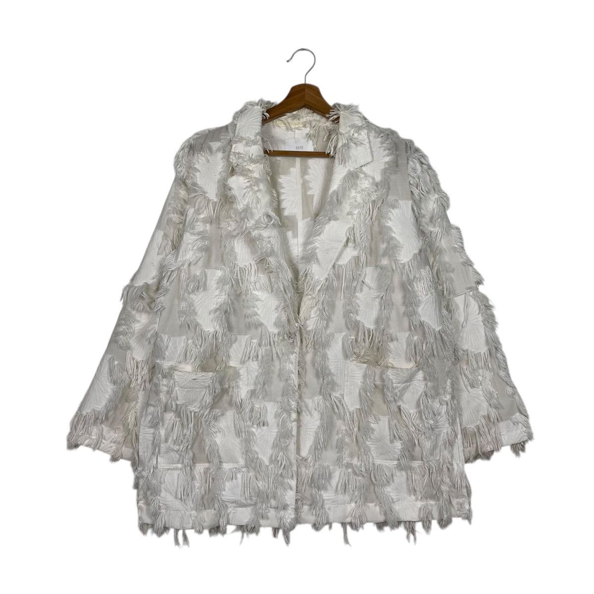 HARE Hare Faux Feathers Trim Jacket Size L / US 10 / IT 46 - 1 Thumbnail
