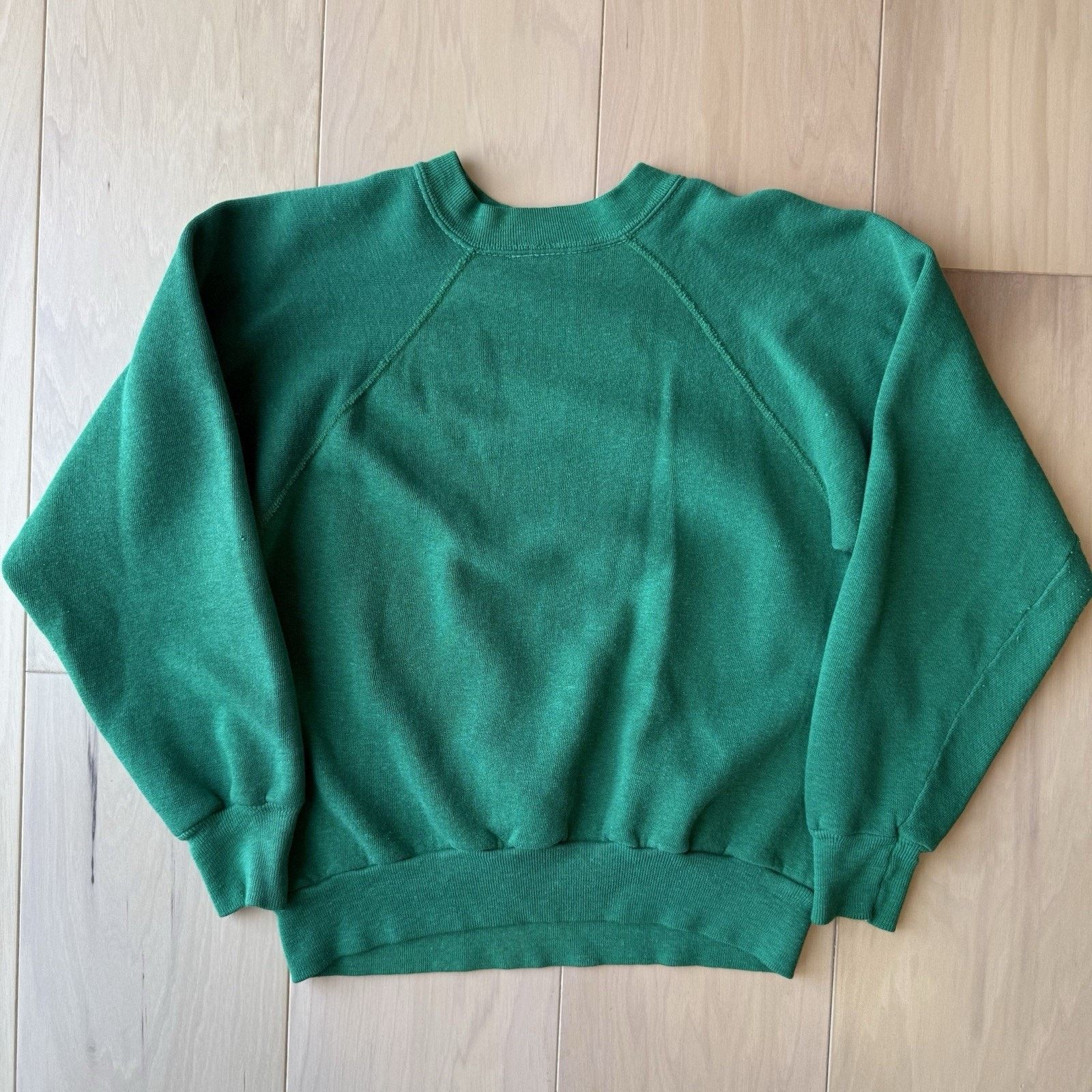 Vintage Vintage 60s Sweatshirt Small Green Blank Made in USA Fleece Size US S / EU 44-46 / 1 - 7 Thumbnail