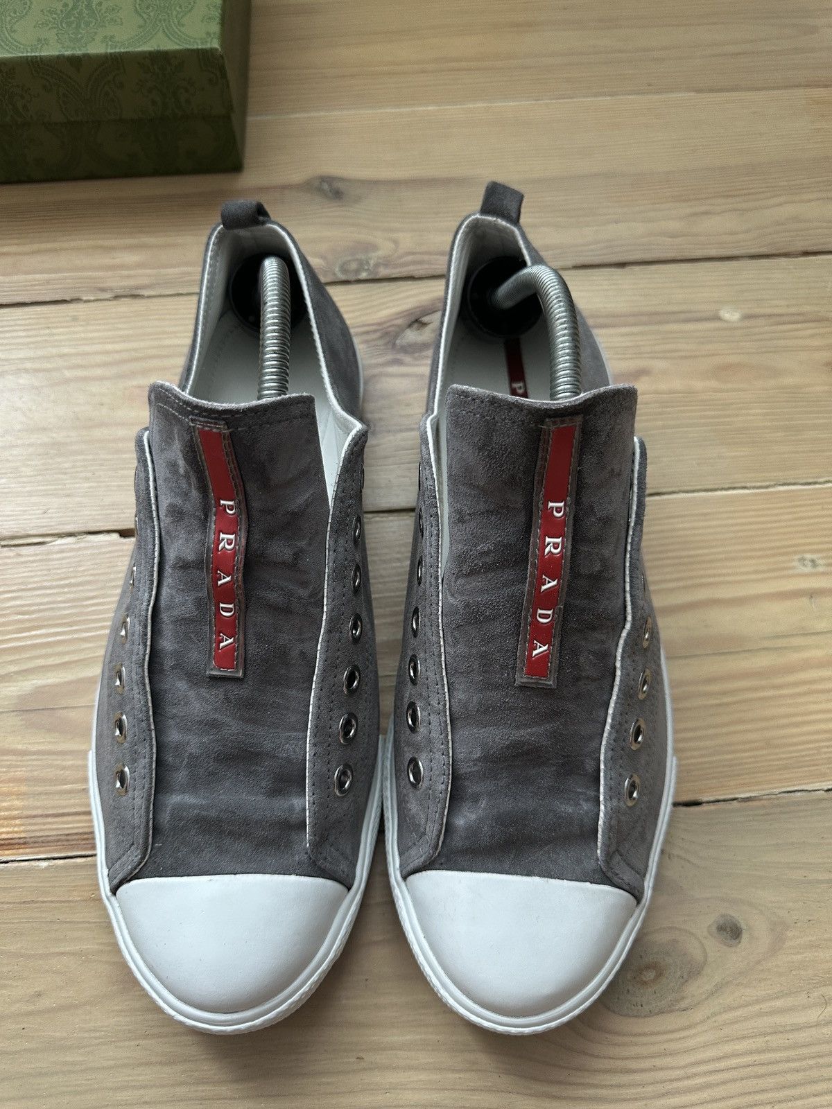 Prada × Streetwear × Vintage Prada 4E1938 Red Tab Suede Low  display picture 2