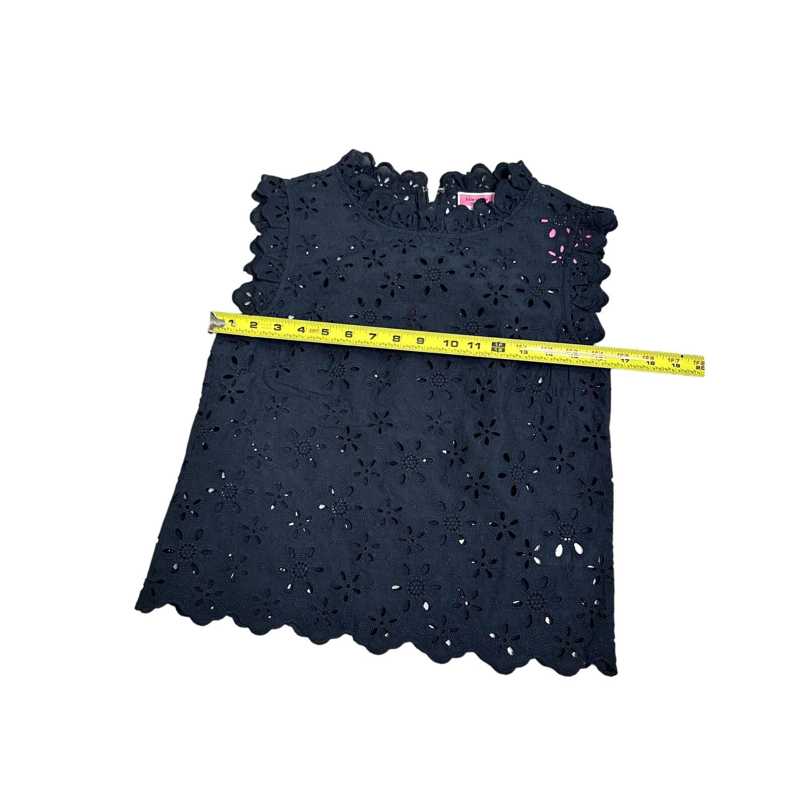 Kate Spade Kate Spade Daisy Eyelet Top size 0 Black Size XS / US 0-2 / IT 36-38 - 8 Thumbnail