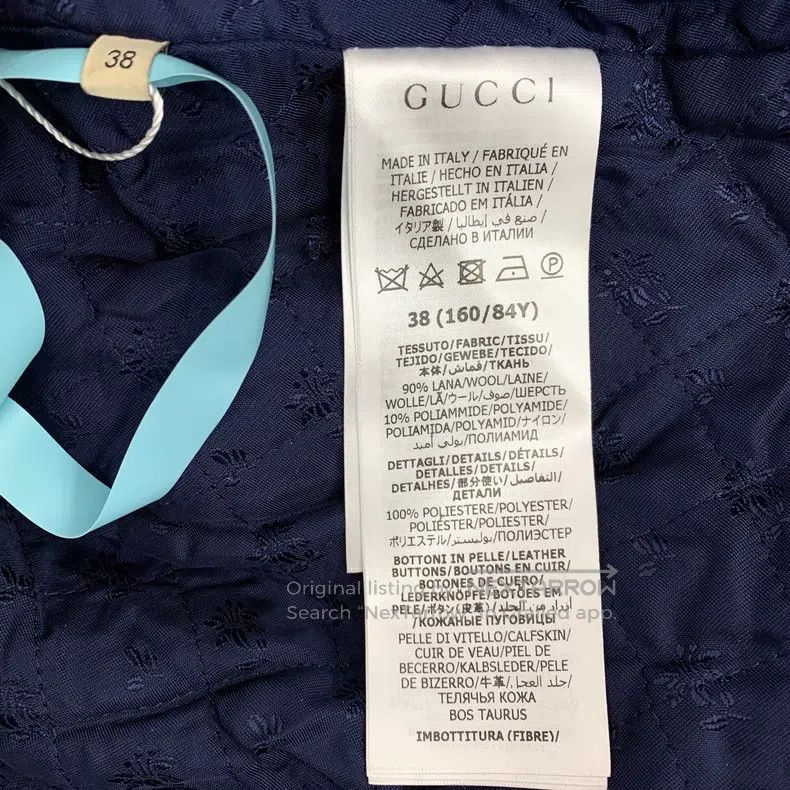 Gucci Gucci Dark blue wool lapel single-breasted long-sleeved tw Size XS / US 0-2 / IT 36-38 - 7 Thumbnail
