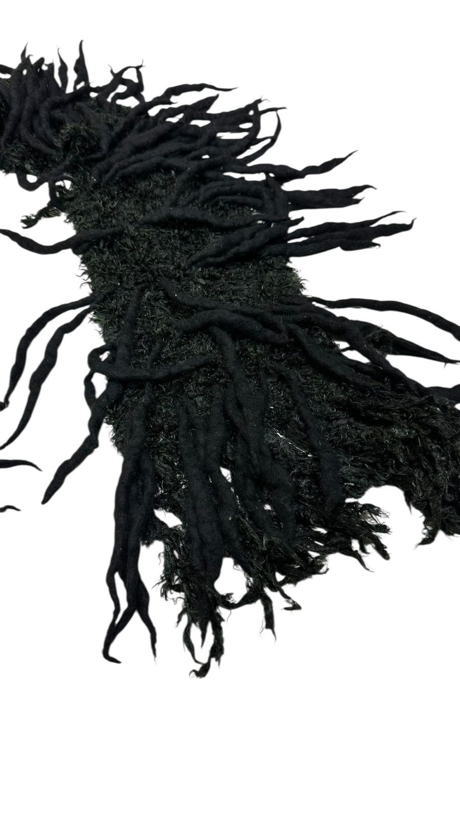 Issey Miyake AW 2002 Issey Miyake Black Olive Twisted Wool Scarf/ Muffler Size ONE SIZE - 12 Thumbnail