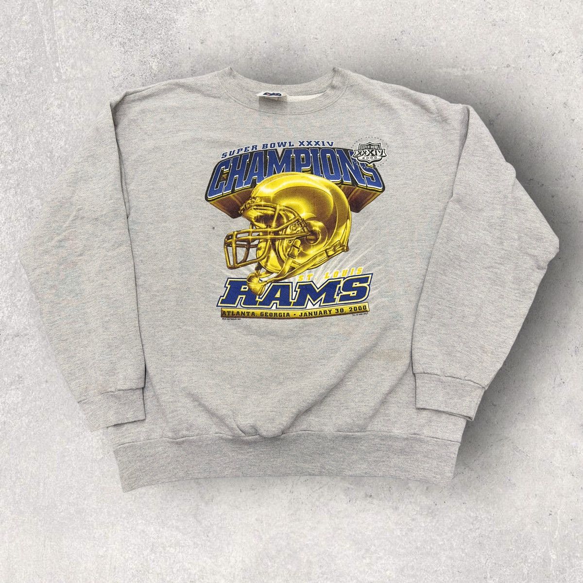 Vintage St. Louis/Los Angeles Rams Crewneck Sweat Shirt CSA Gray