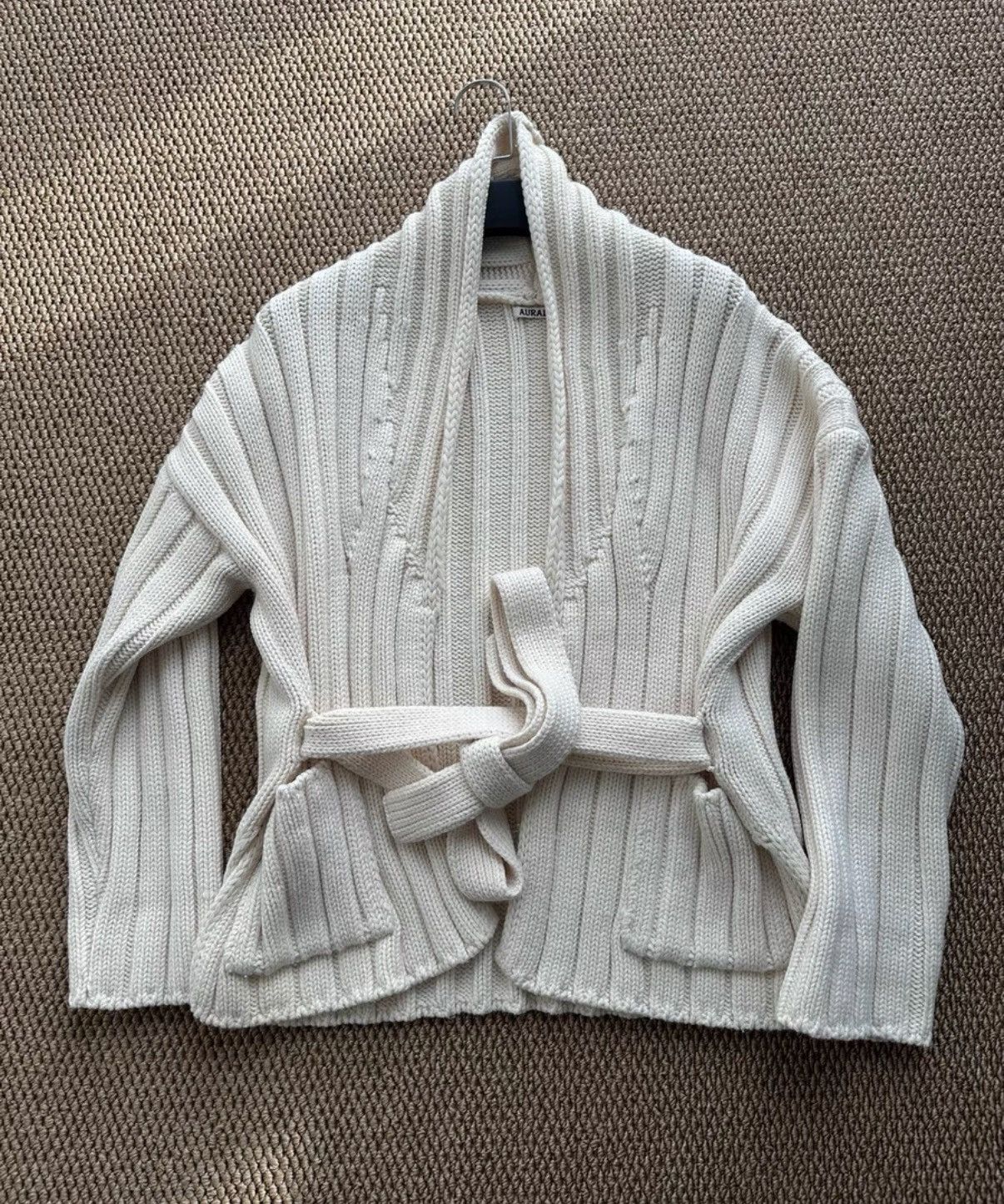 Auralee AURALEE Shawl Collar Knit Cardigan with Tie Waist K23 Size US S / EU 44-46 / 1 - 1 Thumbnail