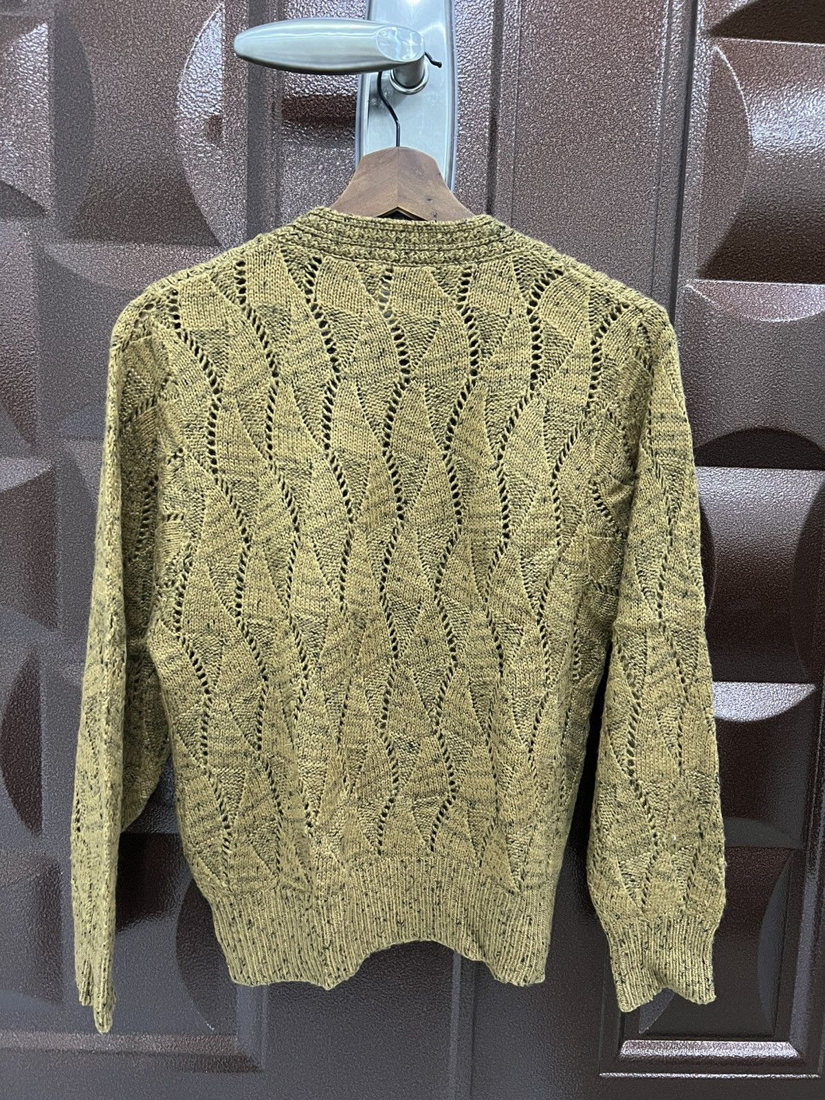 Japanese Brand Gold Brown Embroidery Pointelle Aesthetic Button Up Cardigan Size M / US 6-8 / IT 42-44 - 4 Thumbnail