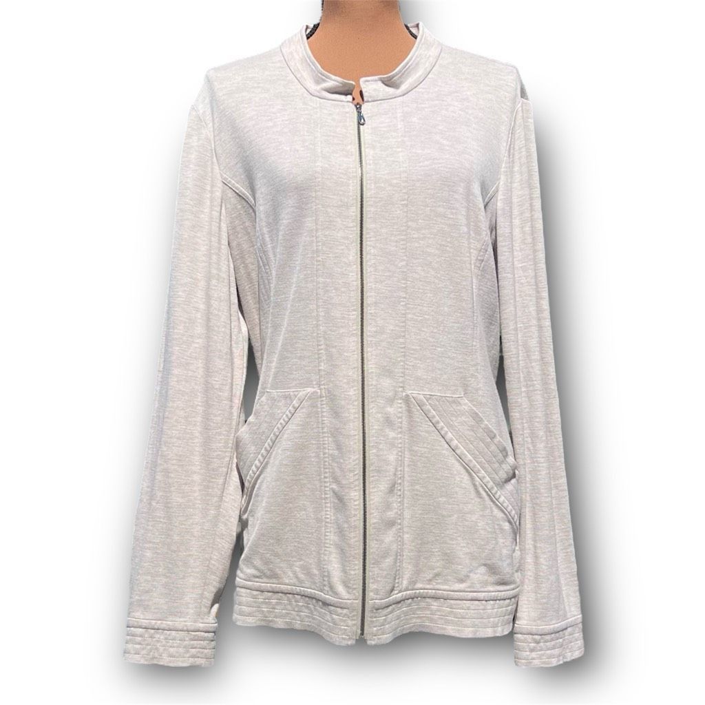 St. John St. John Spa Zip Up Sweatshirt Long Sleeve Jacket Oatmeal Me Size L / US 10 / IT 46 - 16 Thumbnail