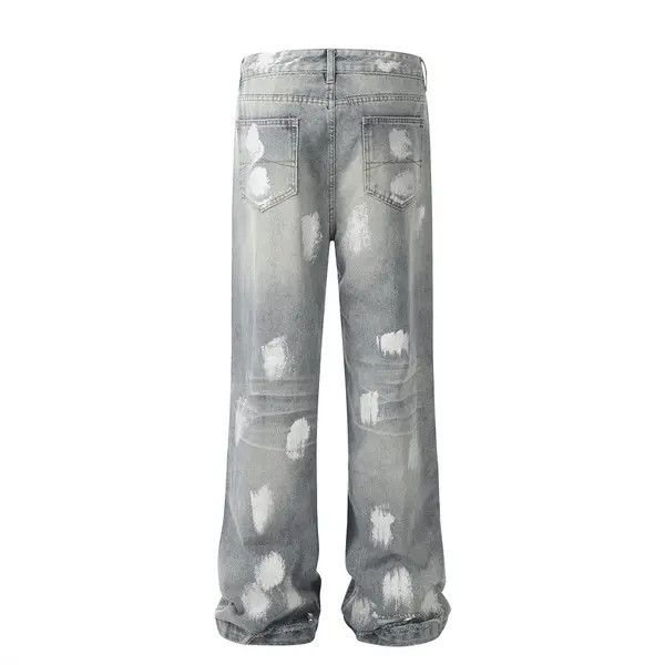 Japanese Brand Punk wash ink loose casual ripped jeans y2k Size US 32 / EU 48 - 3 Thumbnail