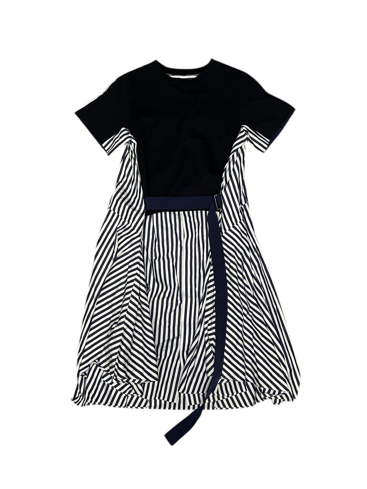 Sacai Hybrid T-Shirt Belted Dress Size S / US 4 / IT 40 - 1 Thumbnail