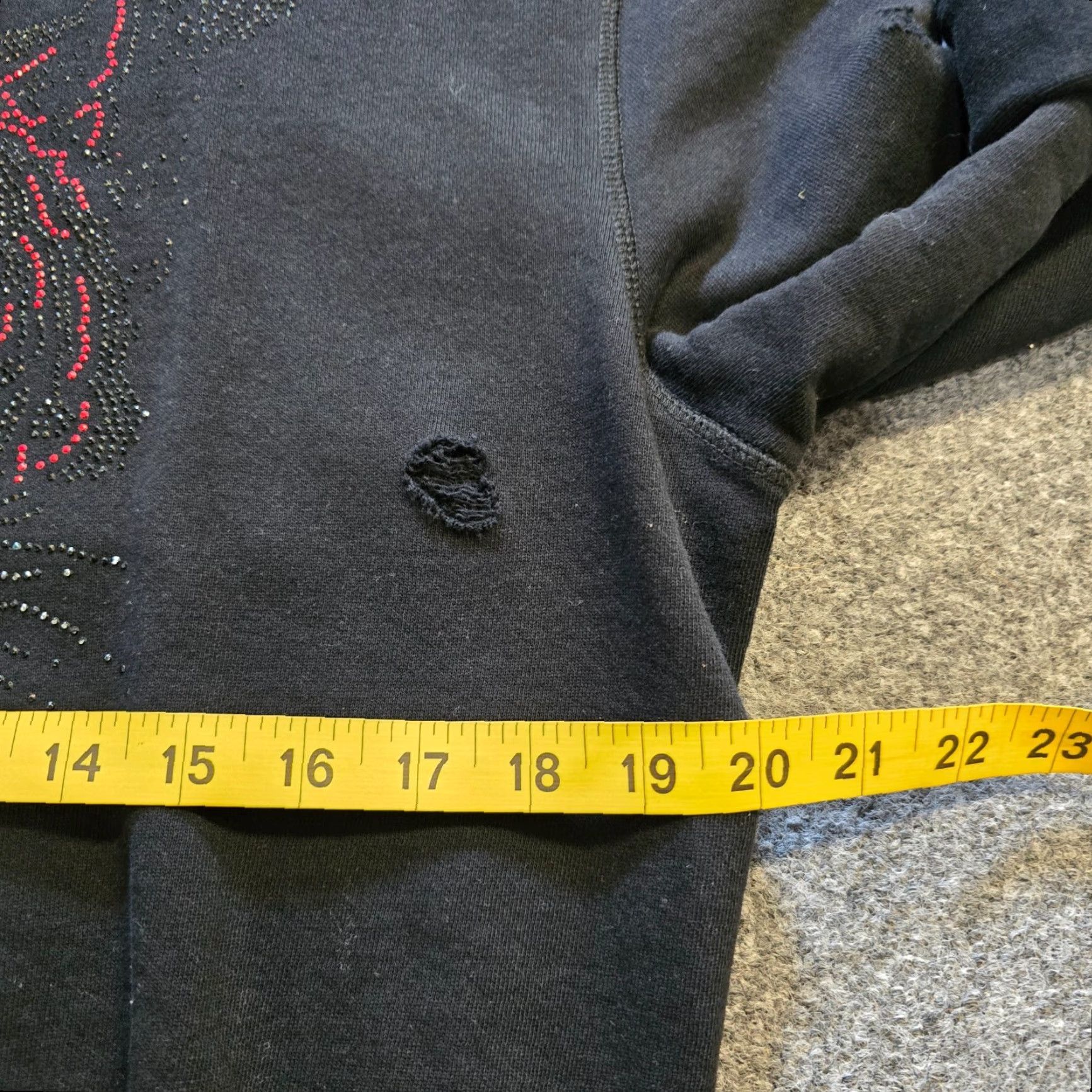 Antony Morato Antony Morato Sweatshirt Womens Size Large Black Tiger Rhinestone Distressed Y2K Pullover Crew Neck Long Sleeve Size L / US 10 / IT 46 - 6 Thumbnail