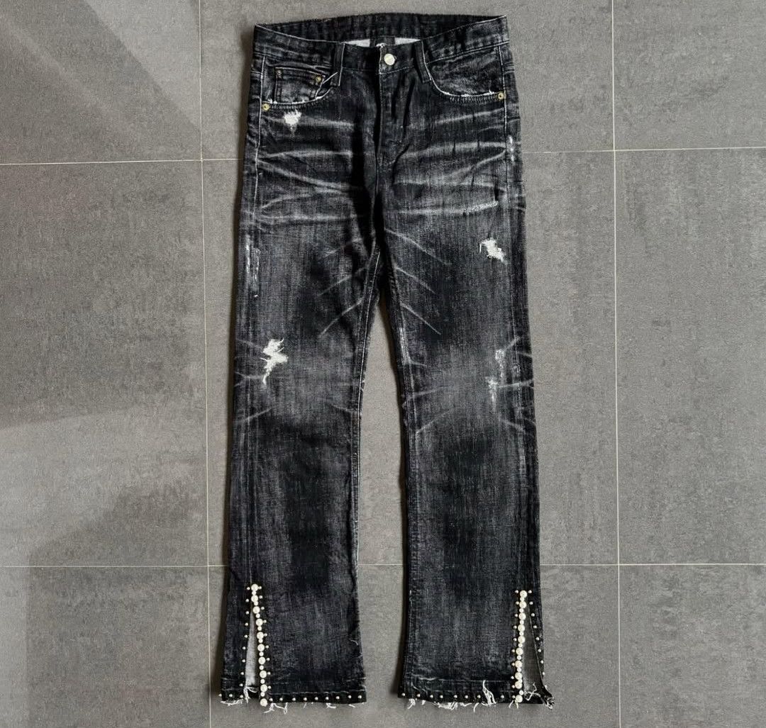 If Six Was Nine × Japanese Brand × Le Grande Bleu (L.G.B.) 2000s Japanese flare bootcut black wash denim Size US 28 / EU 44 - 2 Thumbnail
