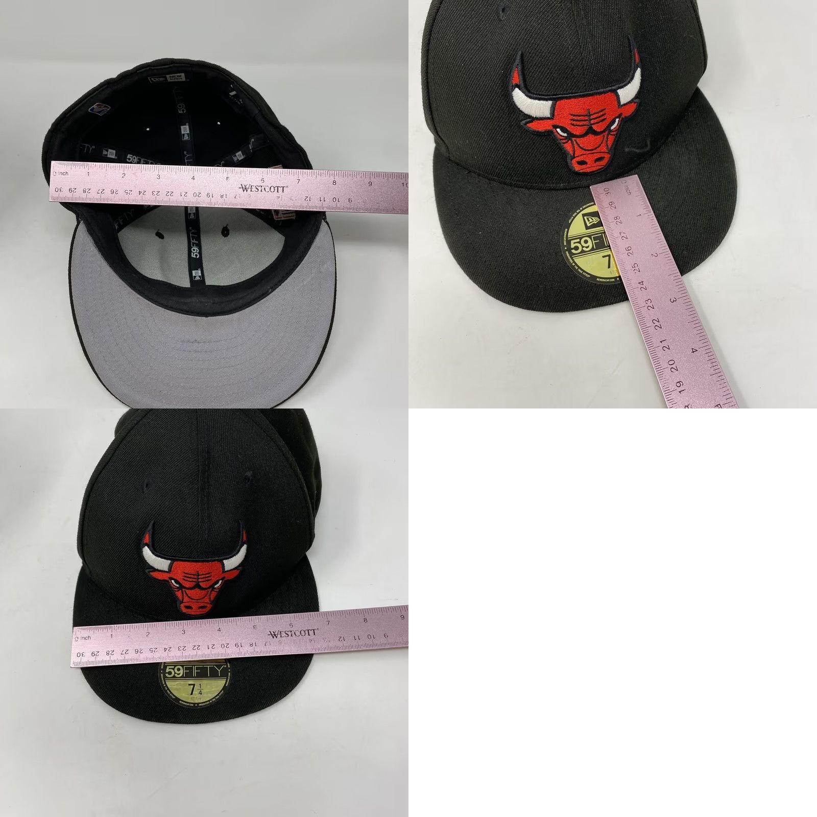 New Era VINTAGE New Era 59Fifty NBA Cap Chicago Bulls Logo Black & Red Fitted Mens 7 1/4 Size ONE SIZE - 8 Thumbnail