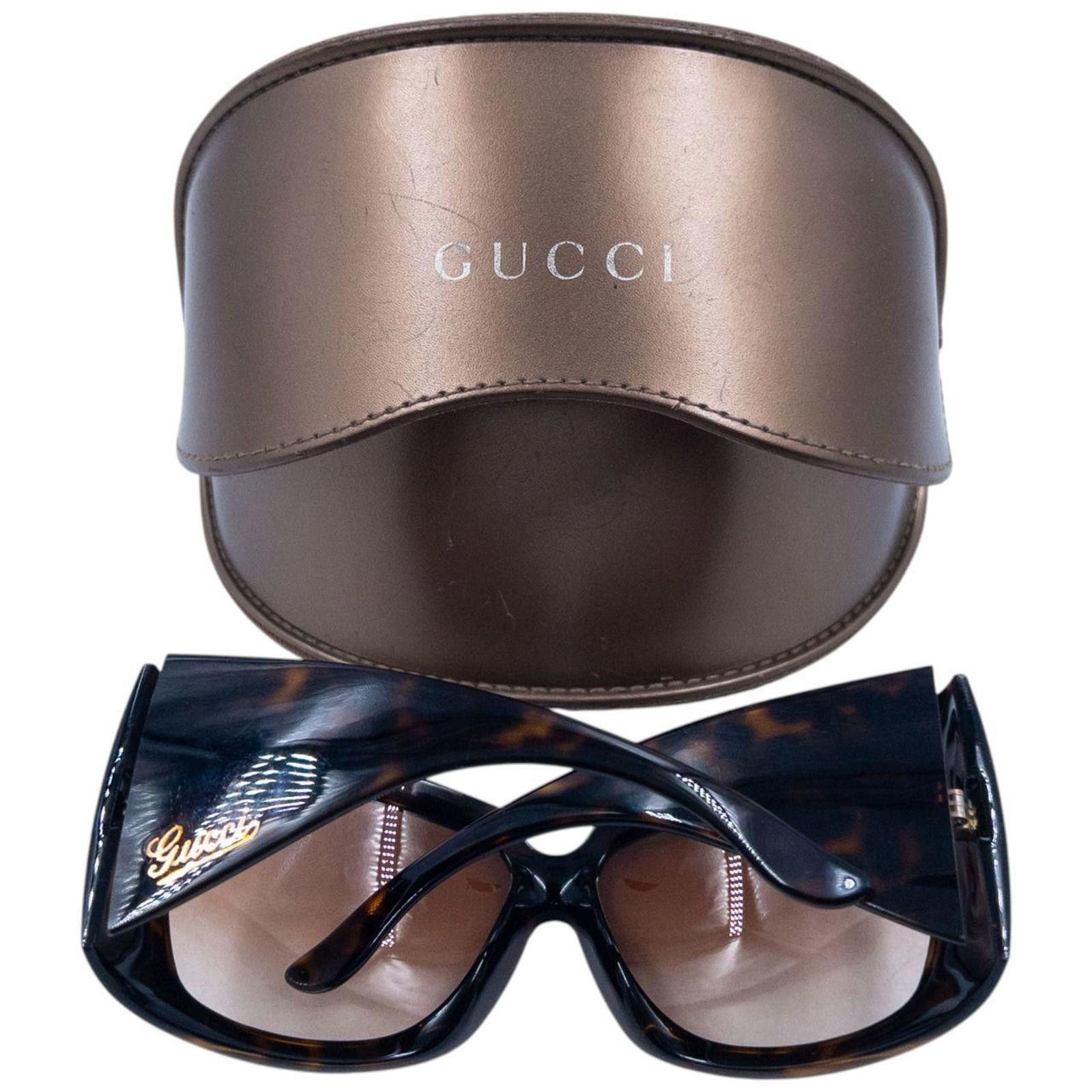 Gucci Vintage Gucci Oversized Tortoise Shell Sunglasses Size ONE SIZE - 8 Thumbnail