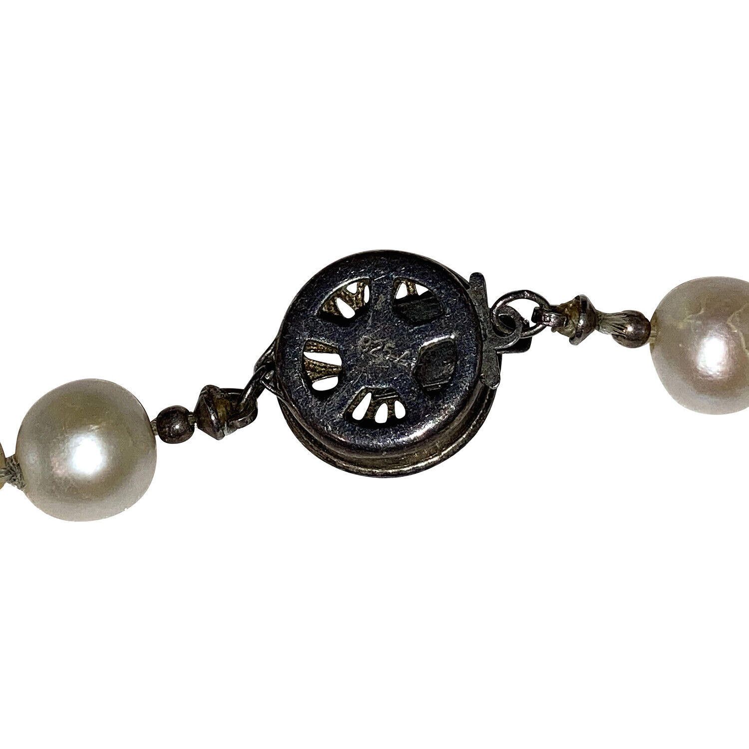 Handmade Cultured Pearl Bead Necklace with Sterling Filigree Clasp Size ONE SIZE - 4 Thumbnail