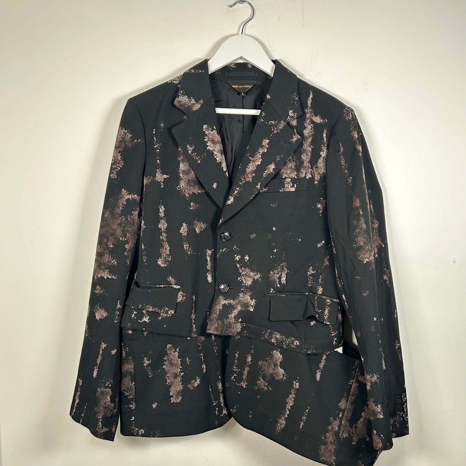 Comme Des Garcon Patterned Wool Gabardine Jacket Size L