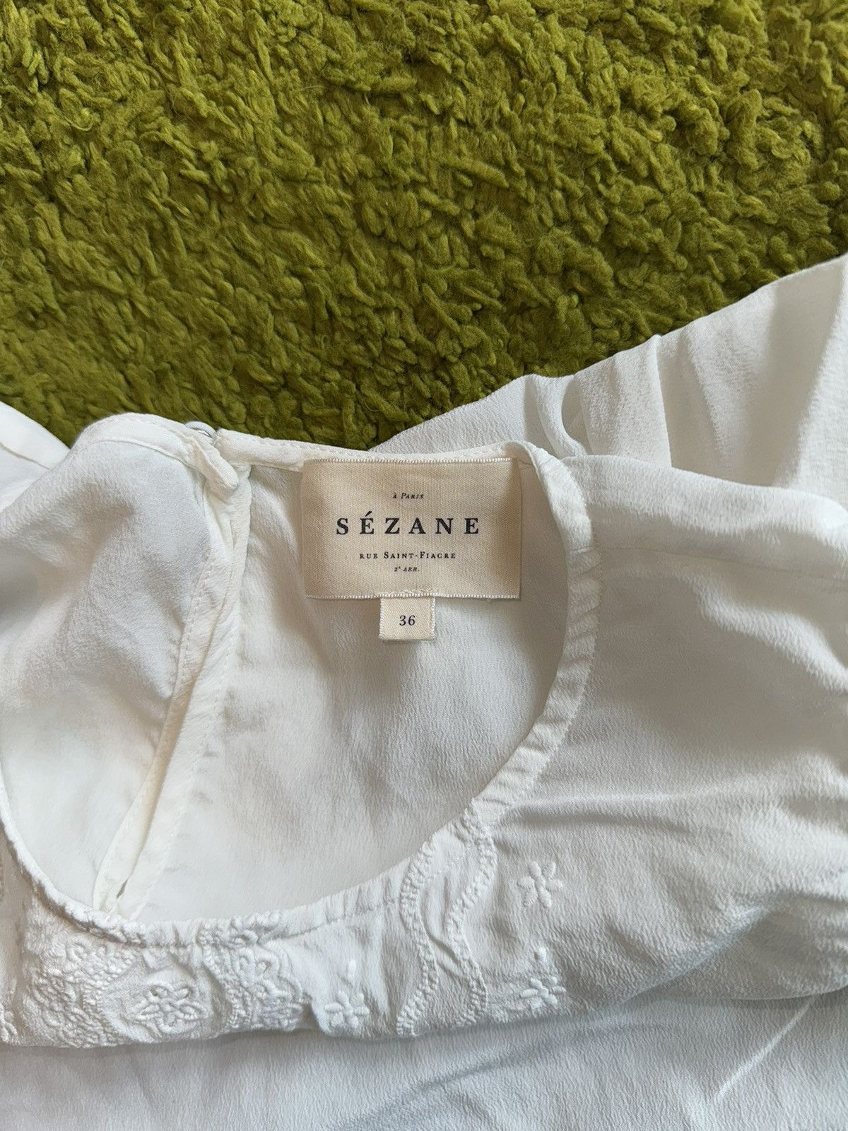 Designer × Sezane Sezane oldmoney style 100% silk blouse Size S / US 4 / IT 40 - 3 Thumbnail