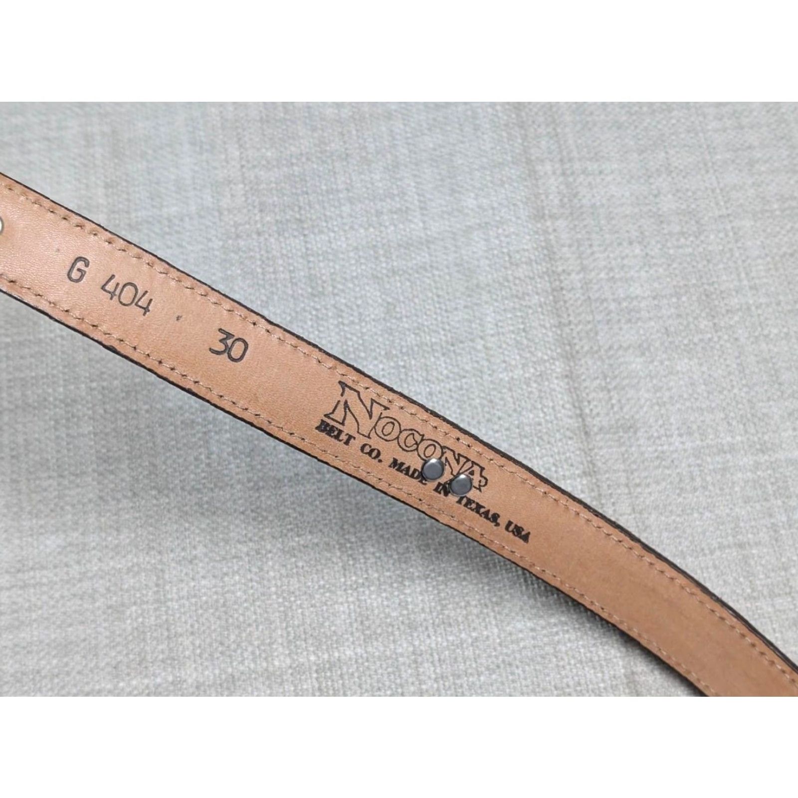 Vintage VINTAGE Nocona USA made concho belt 28 western leather brown crocodile alligator print belt Mens Size 28 - 6 Thumbnail