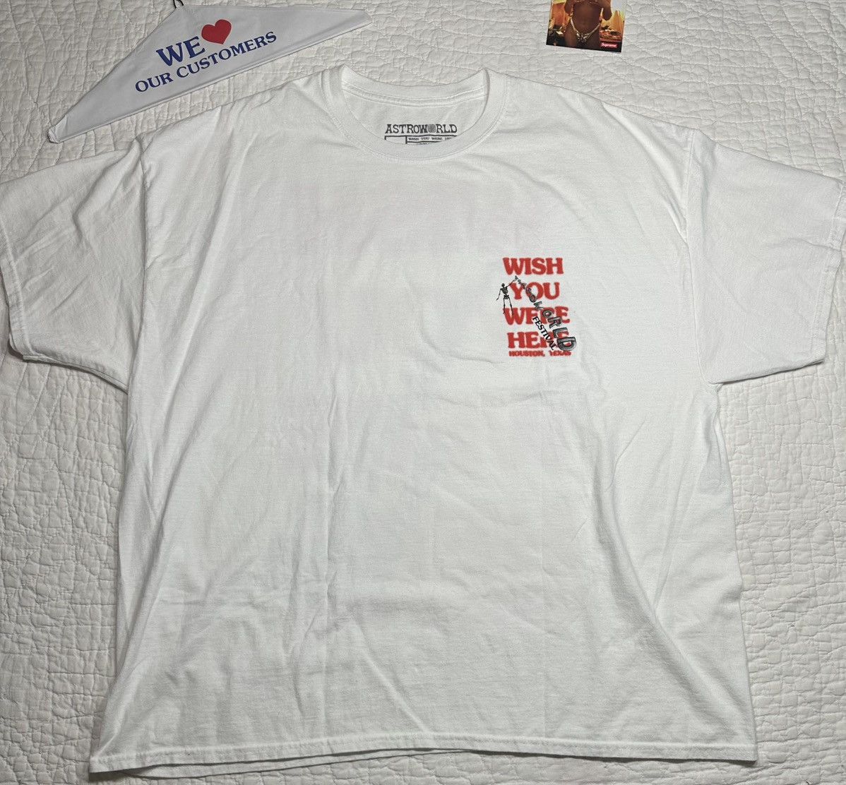 Travis Scott Travis Scott White Astroworld Festival Tee 2018 RARE/3X Size US XXL / EU 58 / 5 - 1 Thumbnail