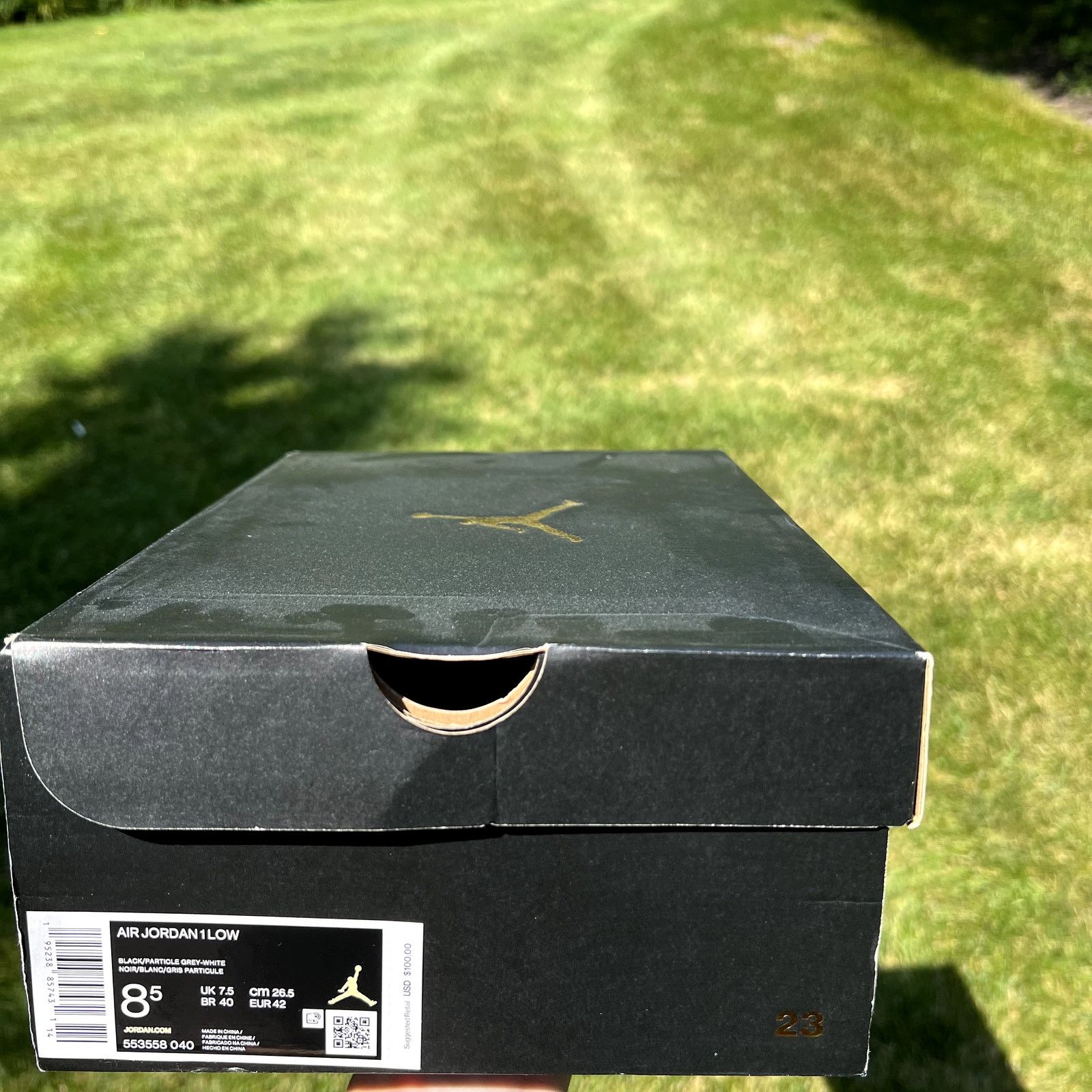 Jordan Brand × Nike Nike Air Jordan 1 Low Black Medium Grey Men's Shoes Size 8.5 Size US 8.5 / EU 41-42 - 9 Thumbnail