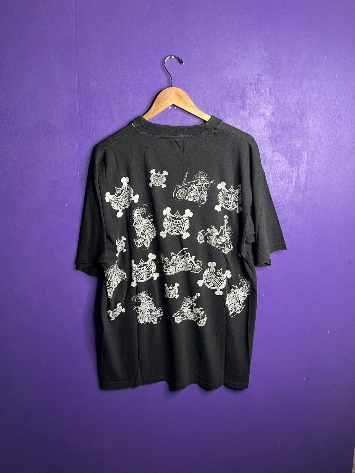 Vintage Vintage 90s Skeletons bonercycles biker tee Size US XL / EU 56 / 4 - 2 Thumbnail