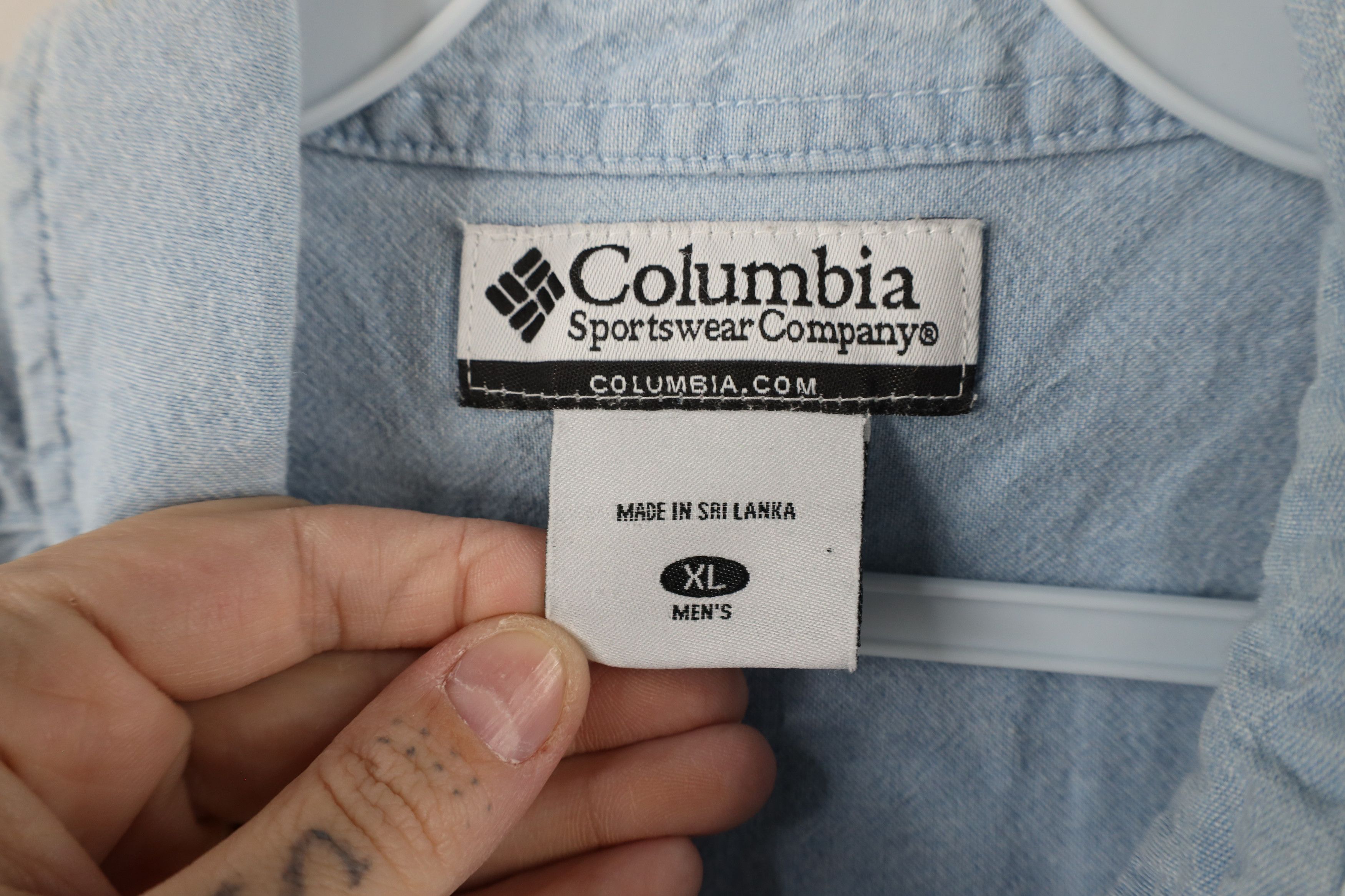 Columbia × Vintage Vtg 90s Columbia Out Denim Short Sleeve Button Down Shirt Size US XL / EU 56 / 4 - 4 Thumbnail