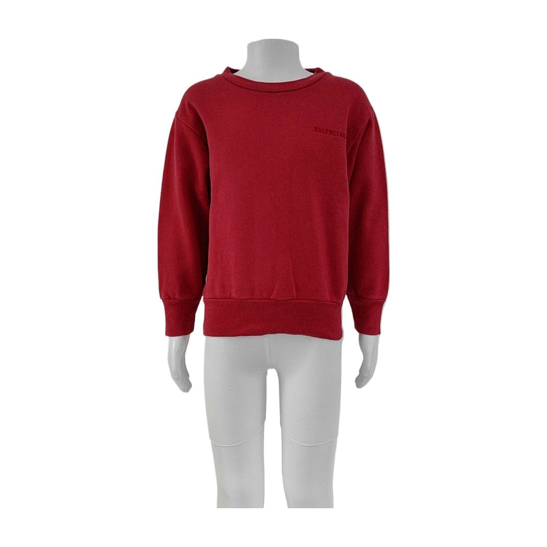Balenciaga Balenciaga Red Embossed Logo Sweatshirt Size 9-12M Size ONE SIZE - 1 Thumbnail