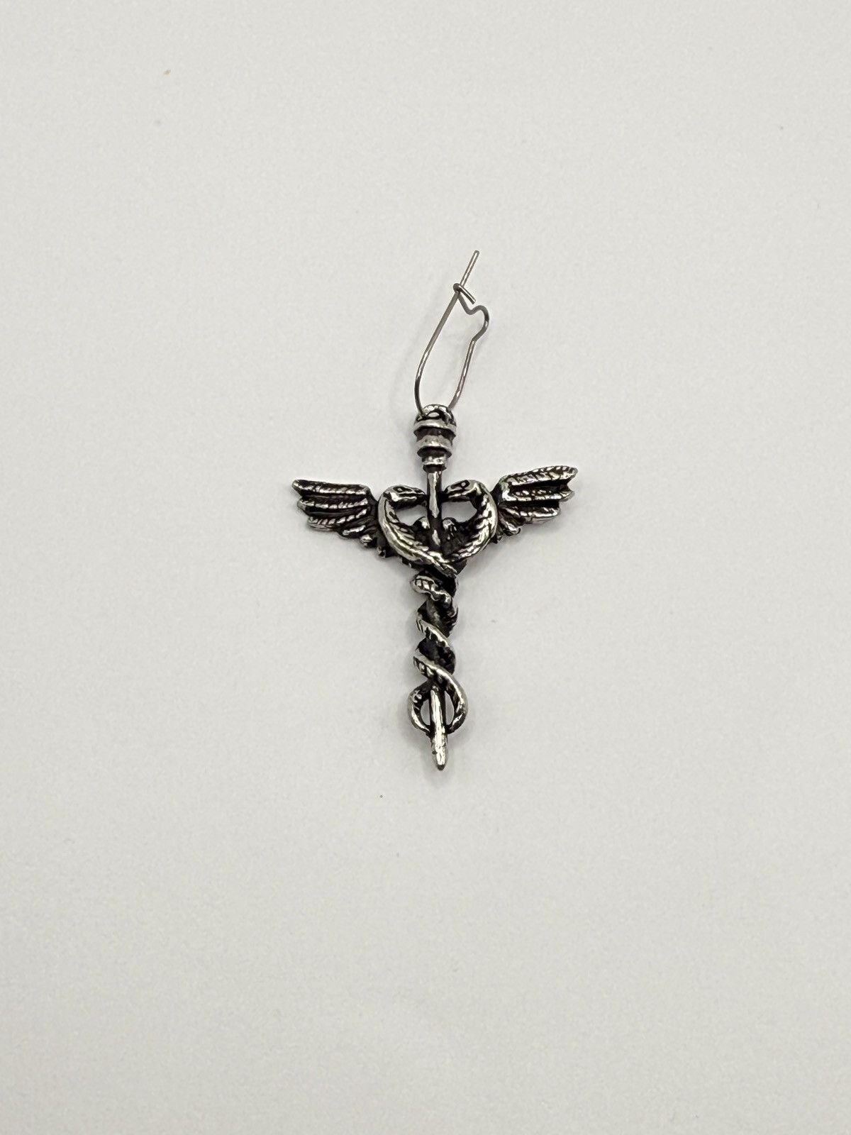 Seditionaries Alchemy 1990s caduceus earring/pendant biker/goth chrome erd Size ONE SIZE - 2 Thumbnail