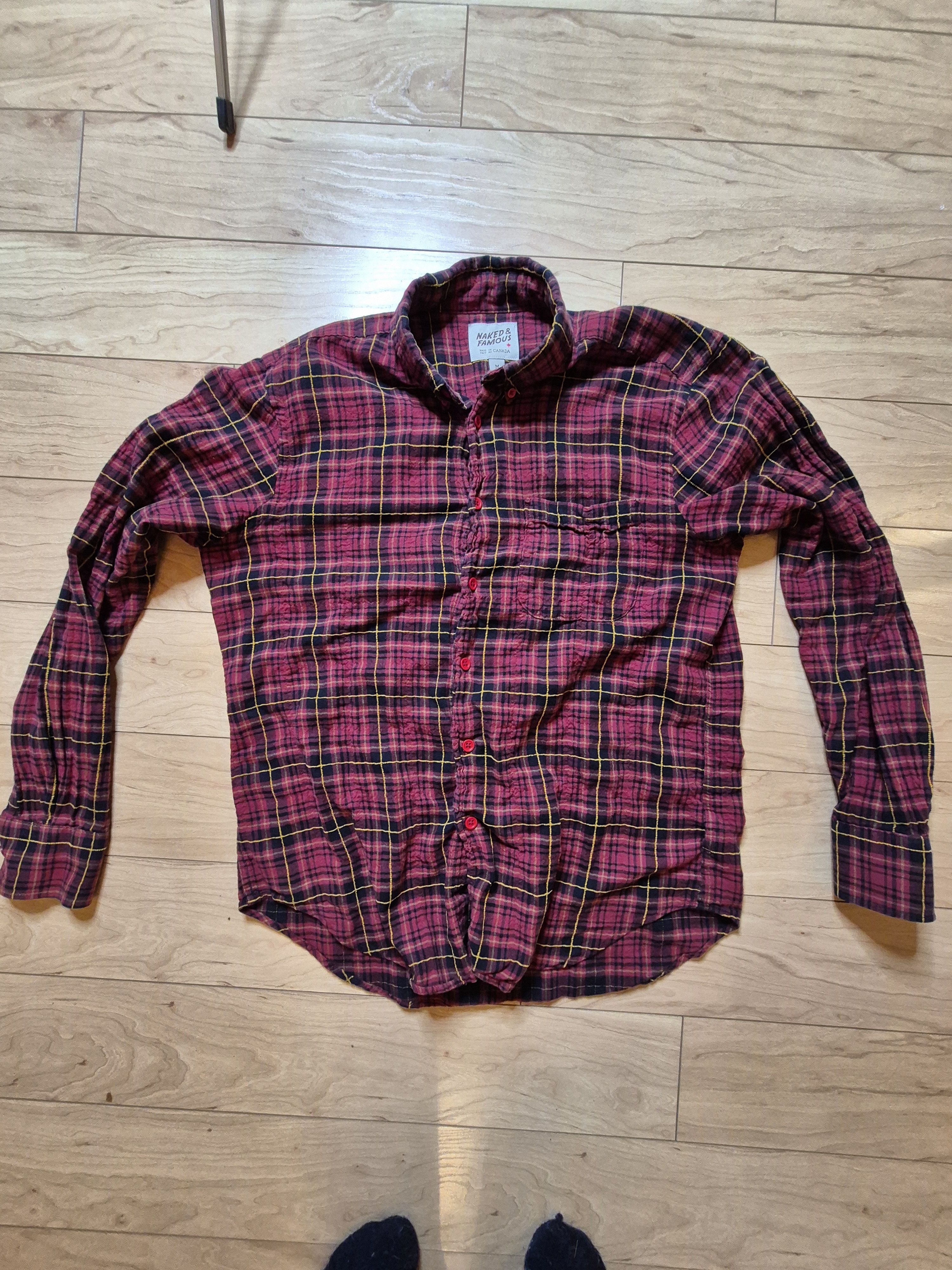 Naked & Famous Regular Shirt Plaid Red Size US M / EU 48-50 / 2 - 1 Thumbnail