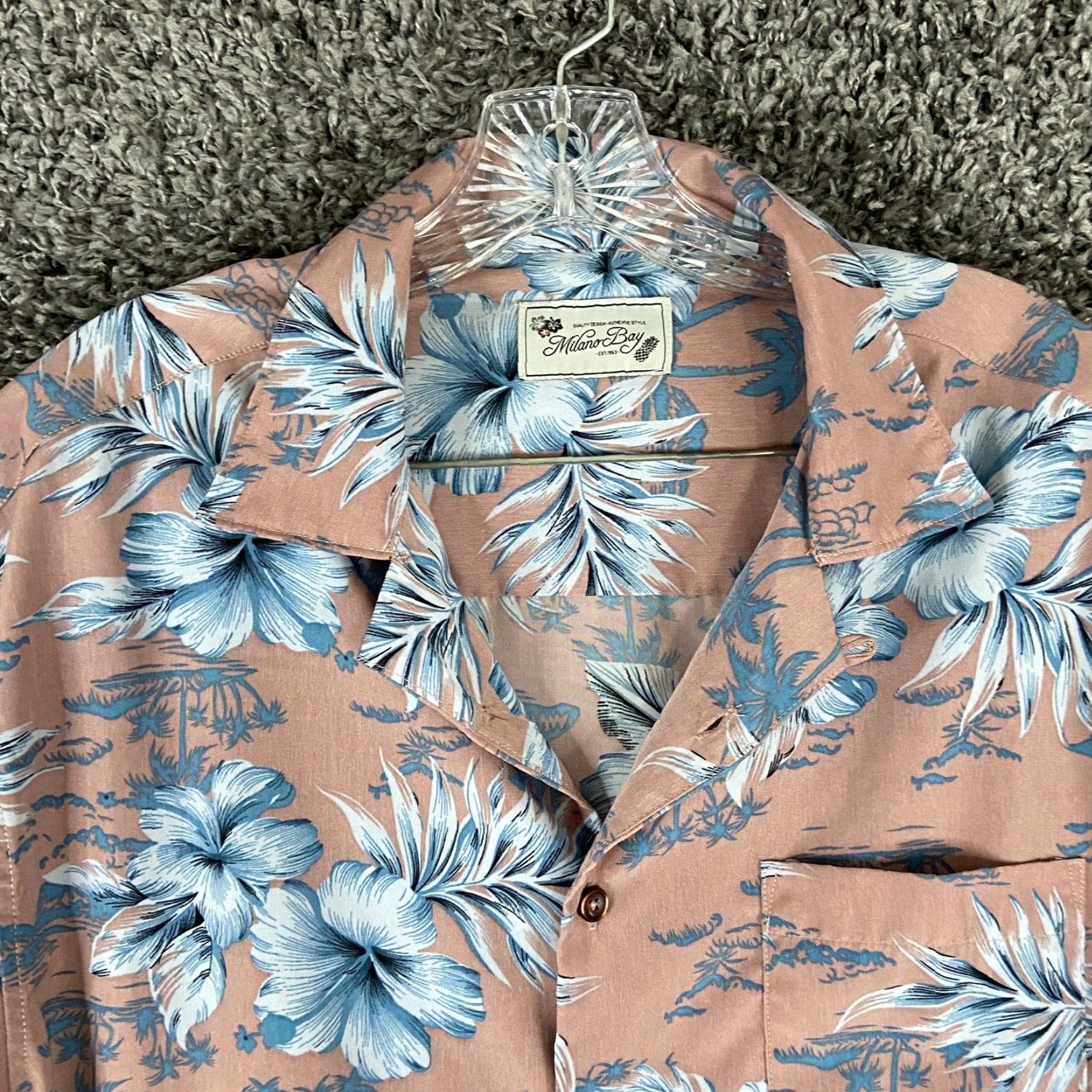 Pinko MILANO BAY Floral Button-Up Shirt Adult Large Multicolor Hawaiian Mens Size US 33 - 5 Thumbnail