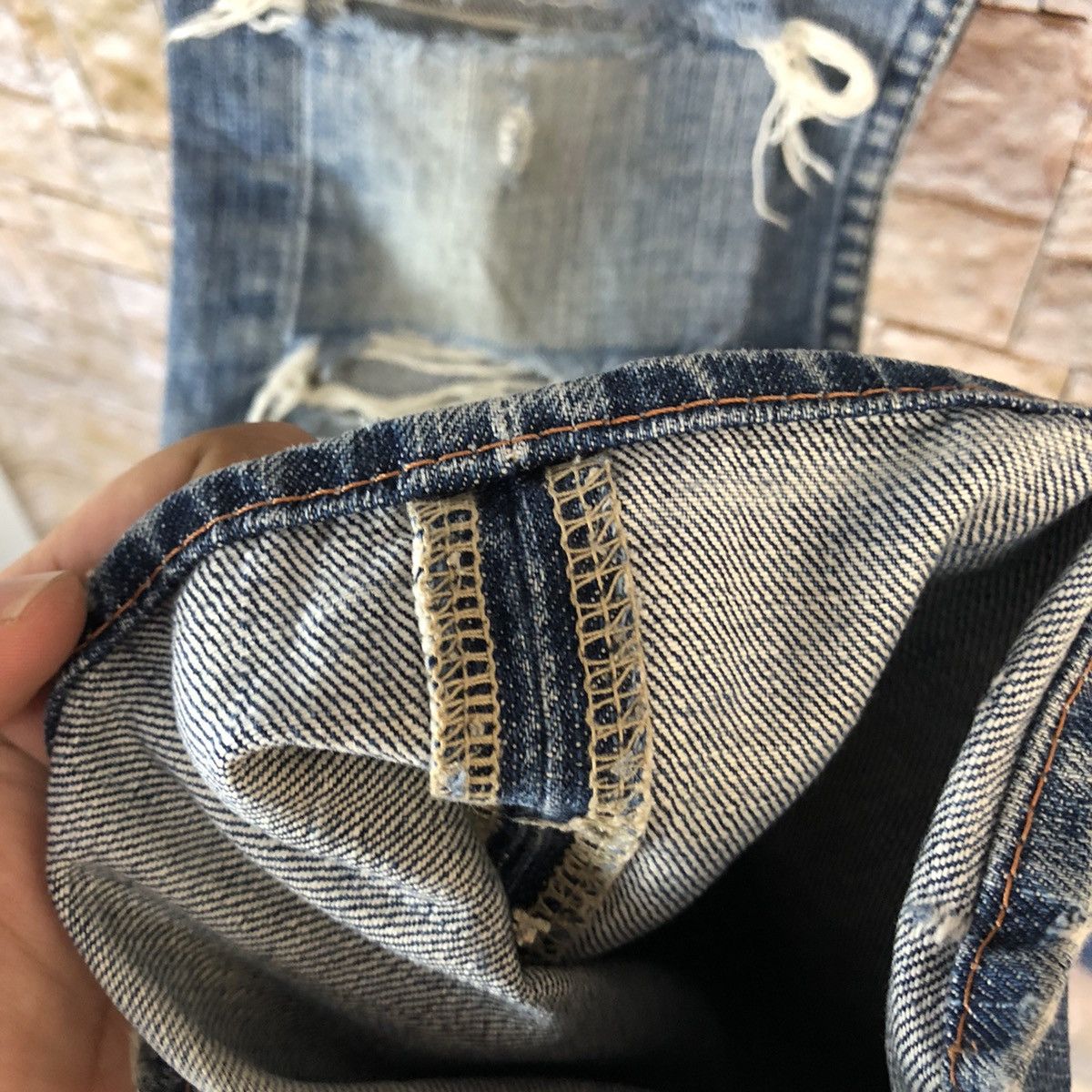Japanese Brand Olive Des Olive Jeans Blue Distressed Denim Pants #A451 Size US 32 / EU 48 - 14 Thumbnail