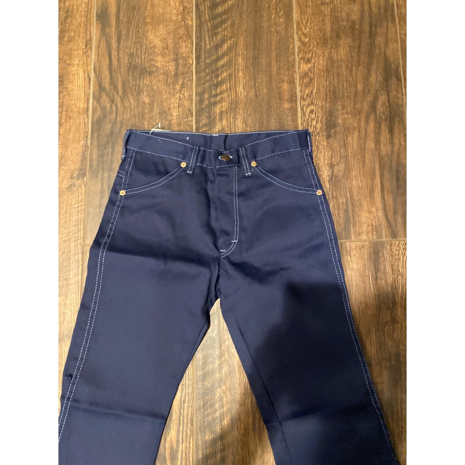Vintage VINTAGE MR LEGGS HIPPY JEANS 27x30 70s BELLBOTTOM CUT NWT Blue Denim Adults Mens Womens 18? Size US 27 - 4 Thumbnail